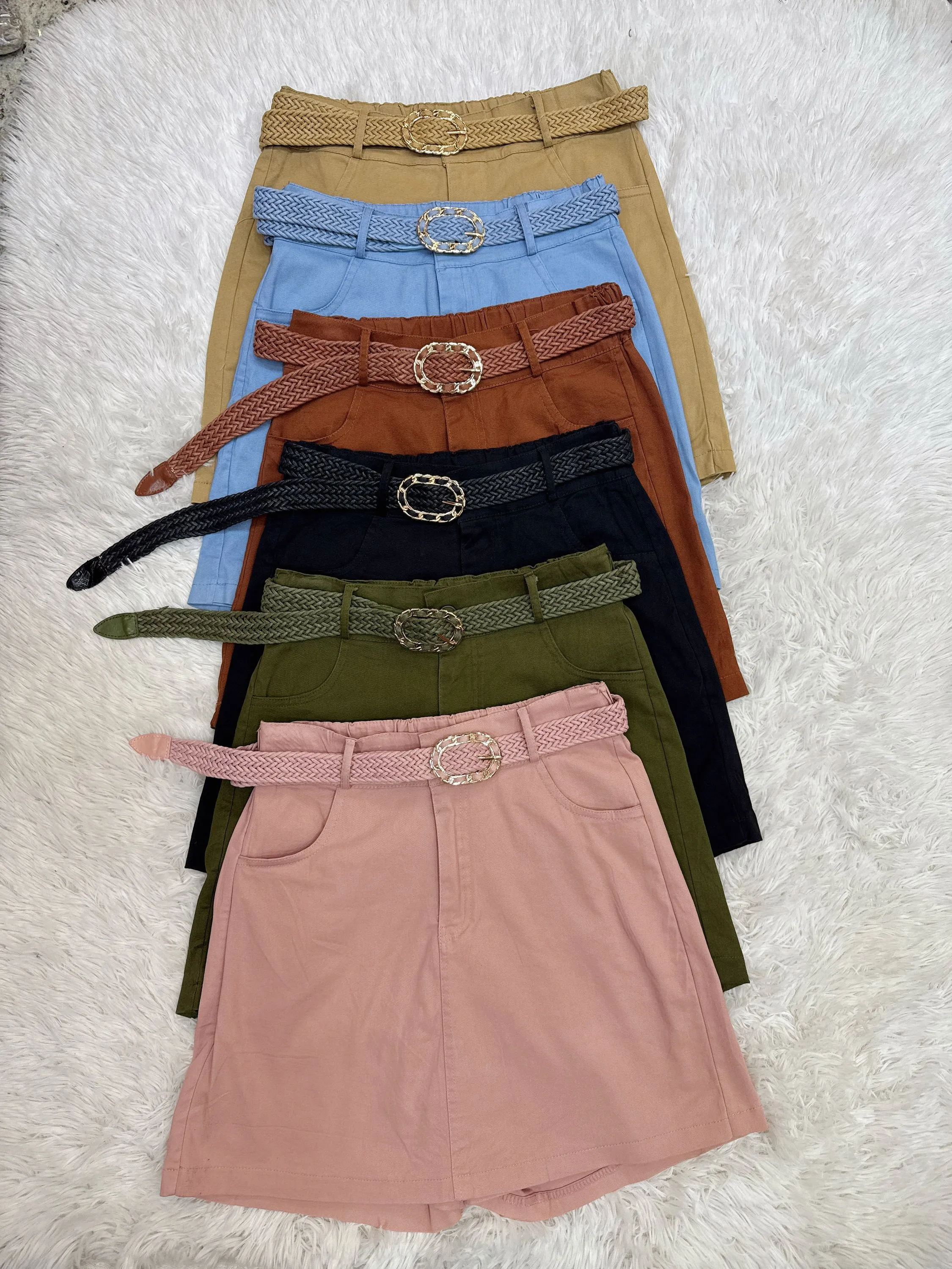Short -saia com cinto feminina   Enzo