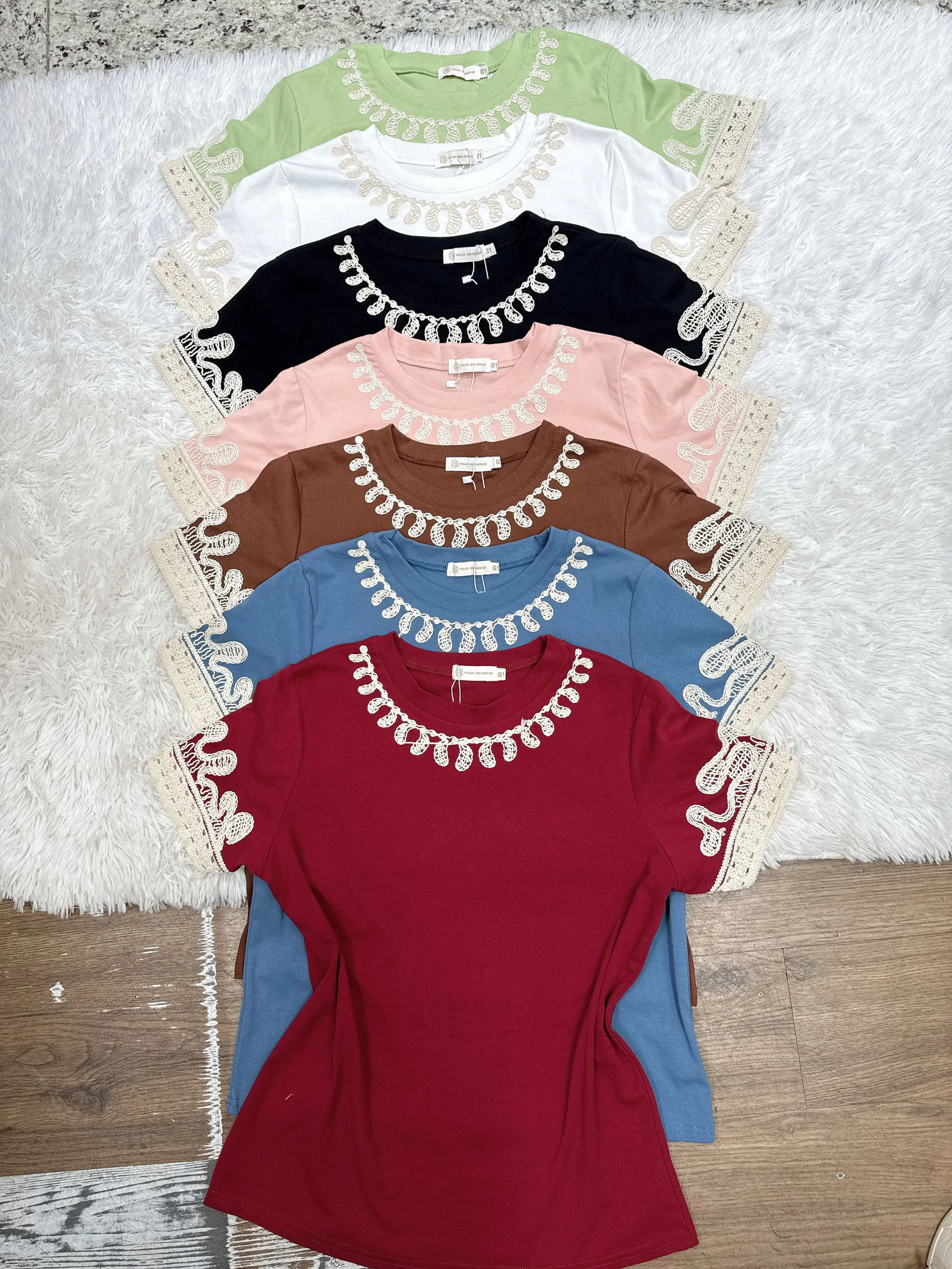 T-shirt com bordado g1 g2 g3 feminina   Enzo