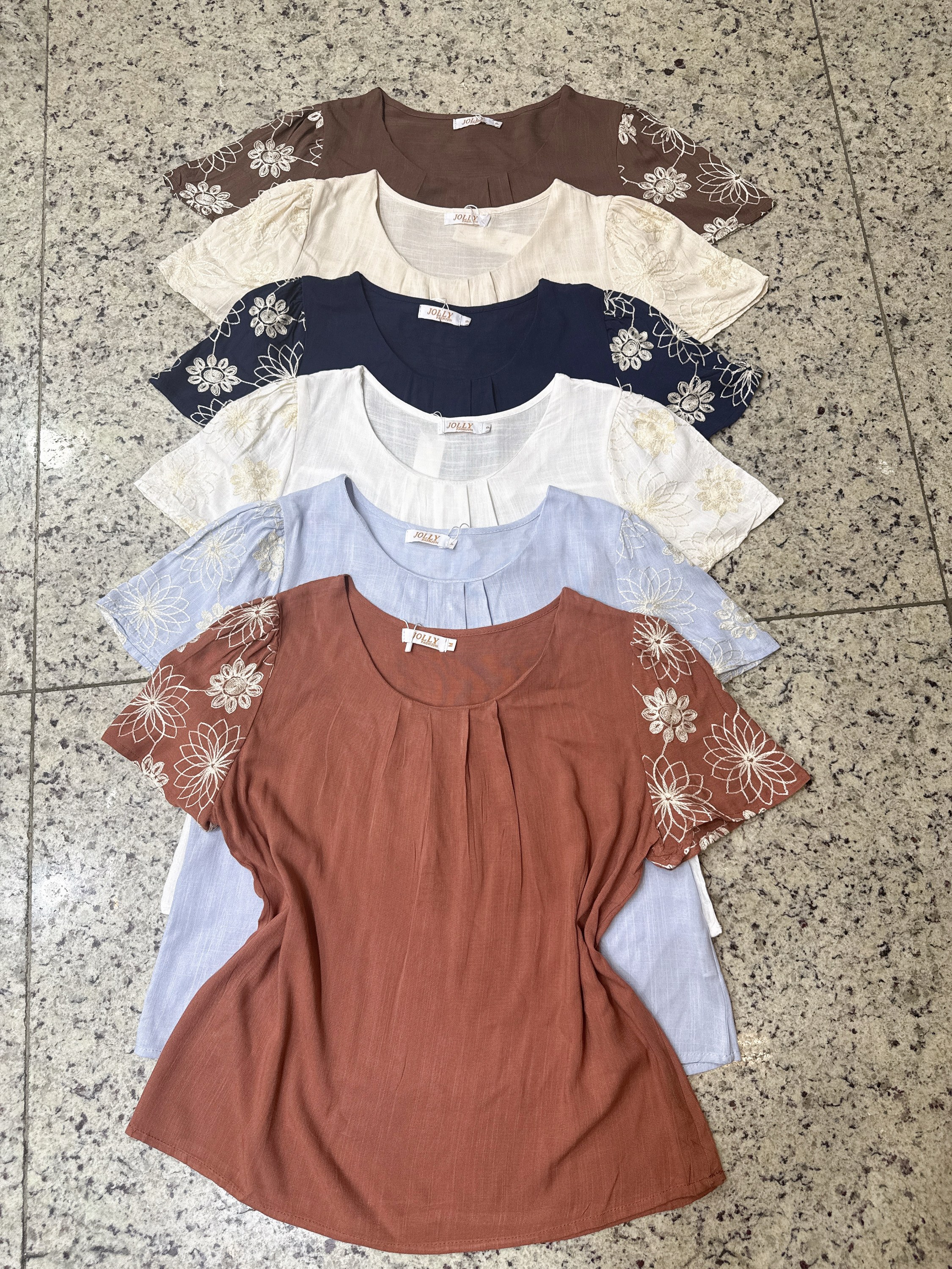 Blusa manga com bordado feminina    Enzo