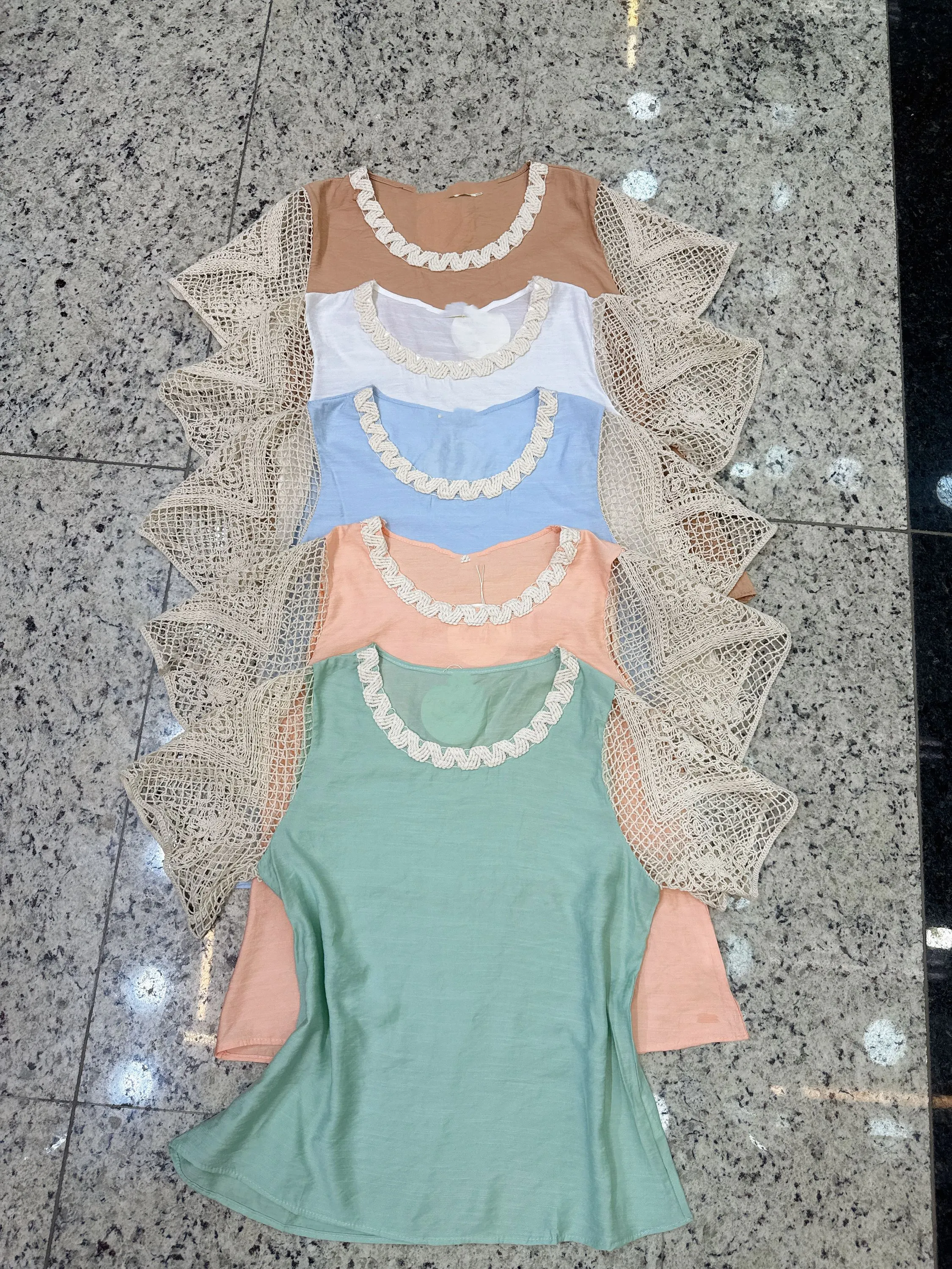 Blusa manga bordada tecido viscose feminina  Enzo
