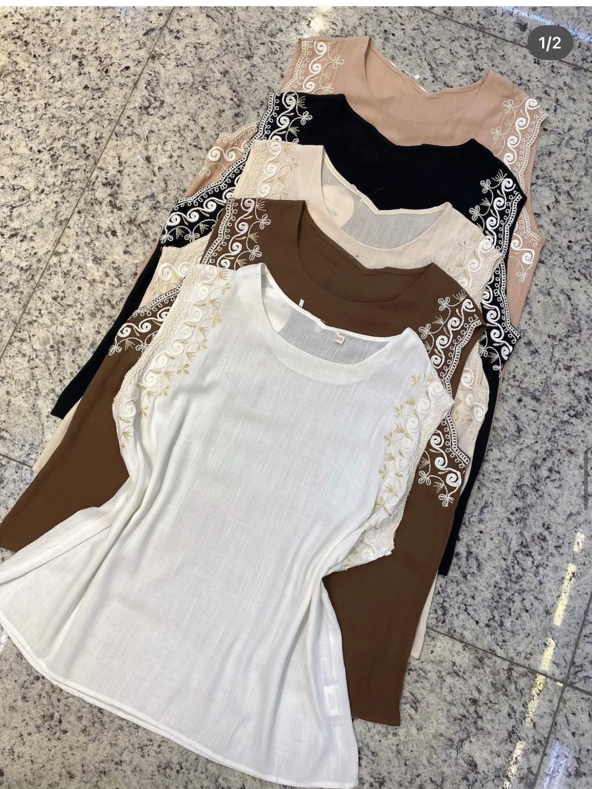 Sem manga com bordado feminina g1 g2 g3 Enzo