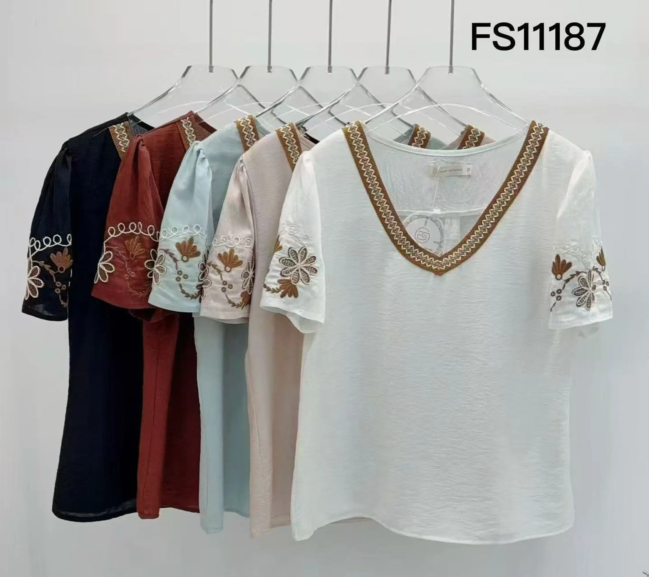 Blusa manga com bordado feminina    Enzo