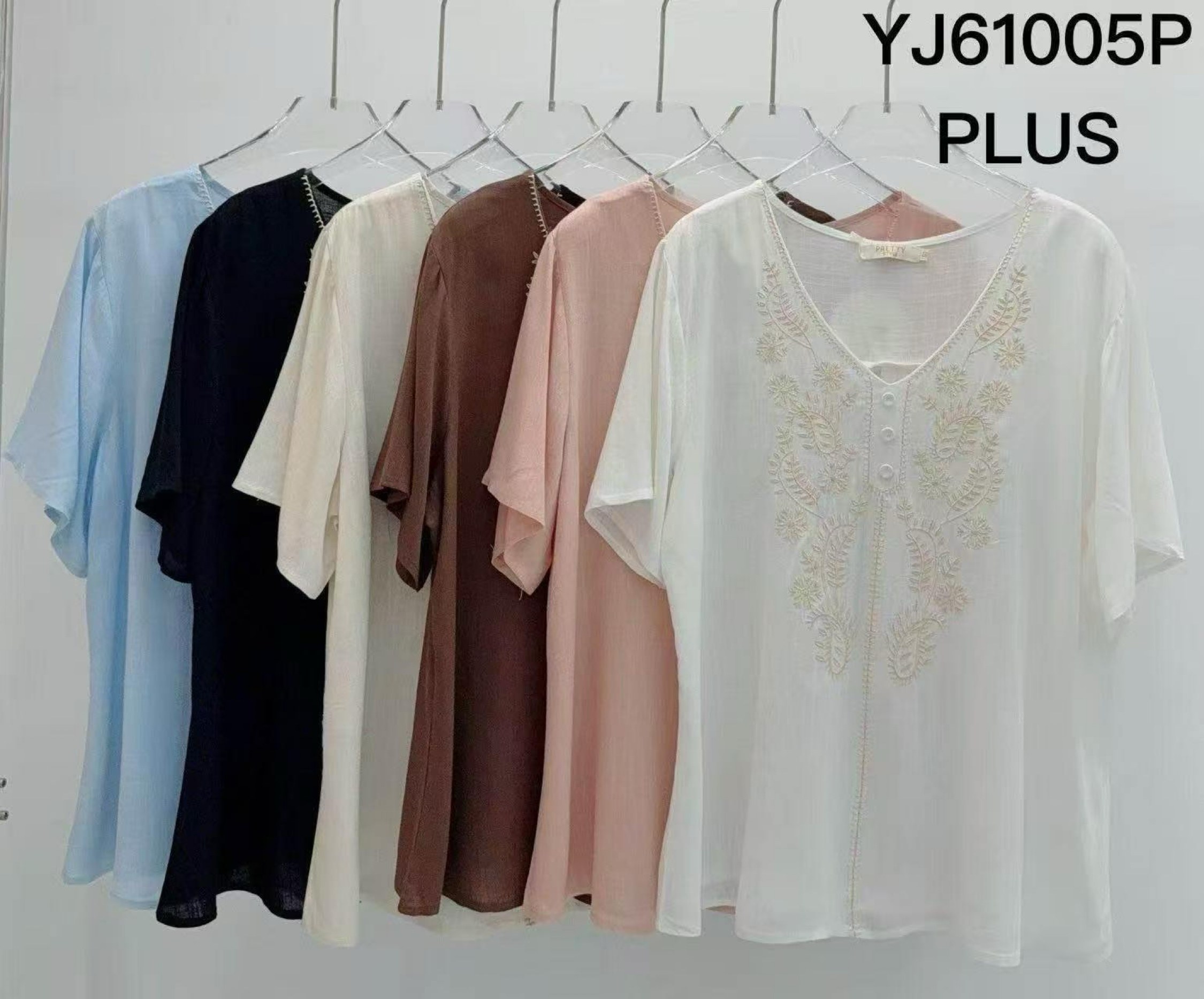 Blusa manga curta com bordado feminina    Enzo