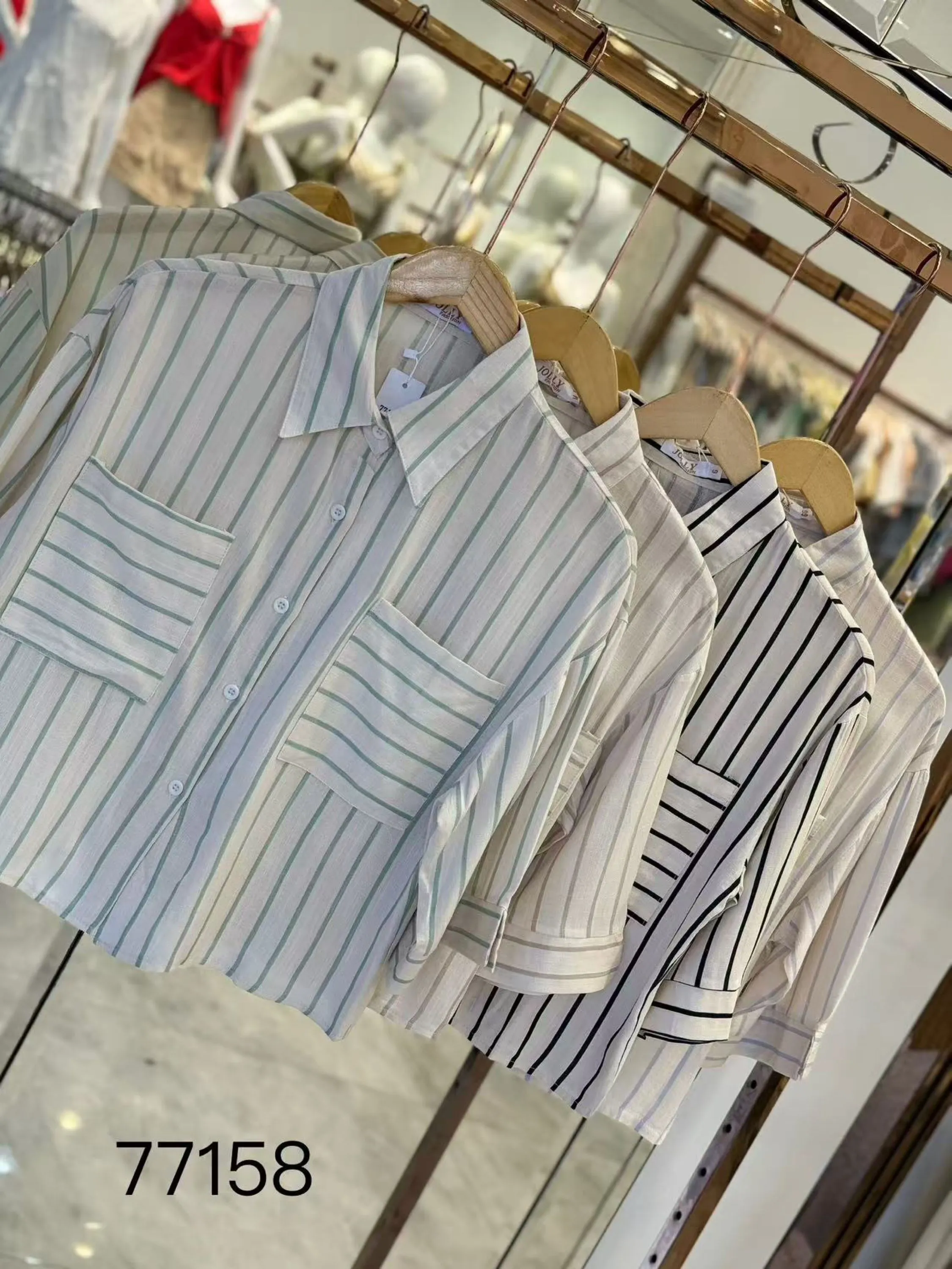 listradas camisa manga 3/4 feminina Enzo