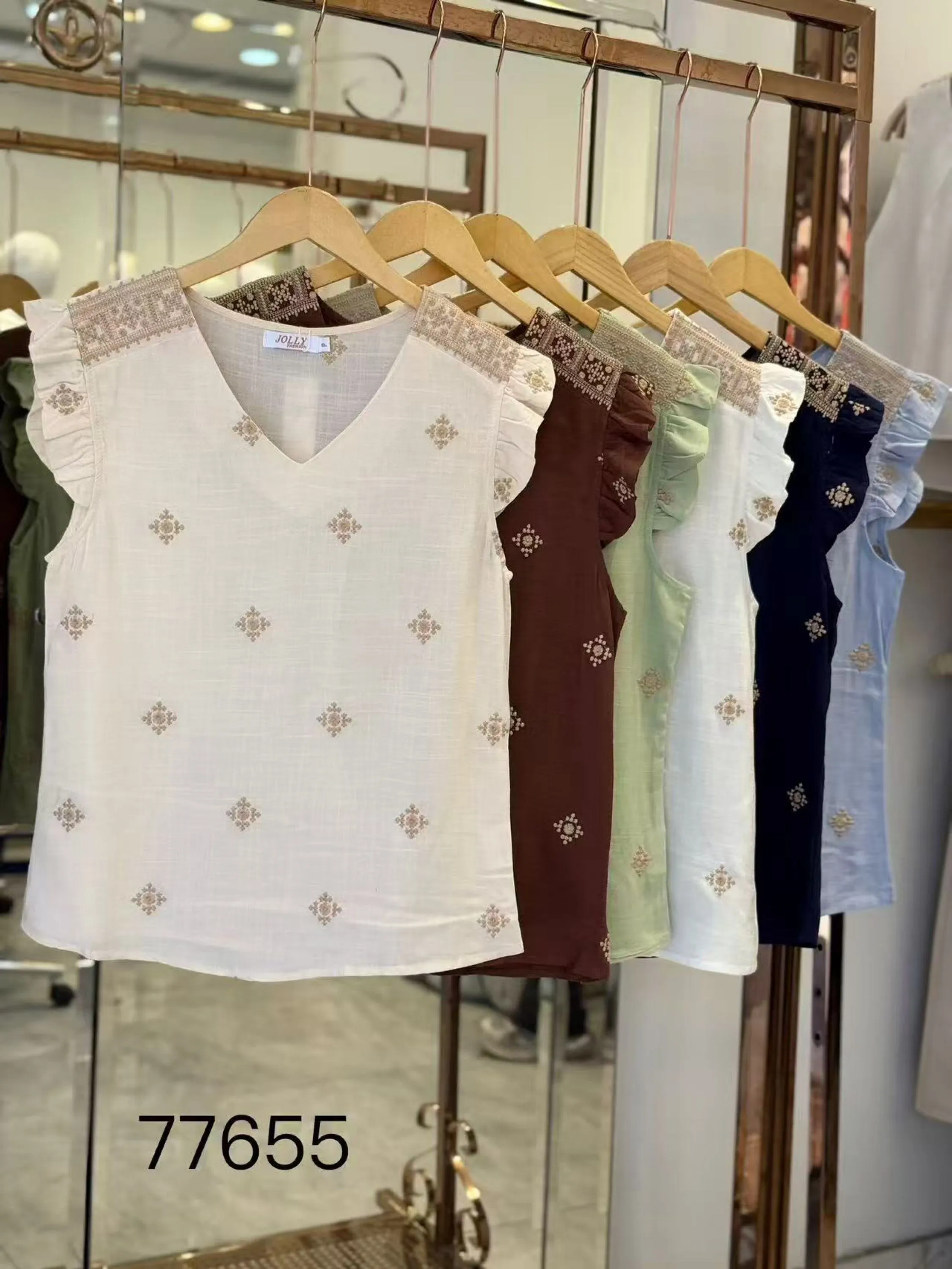 Sem manga com bordado feminina Enzo