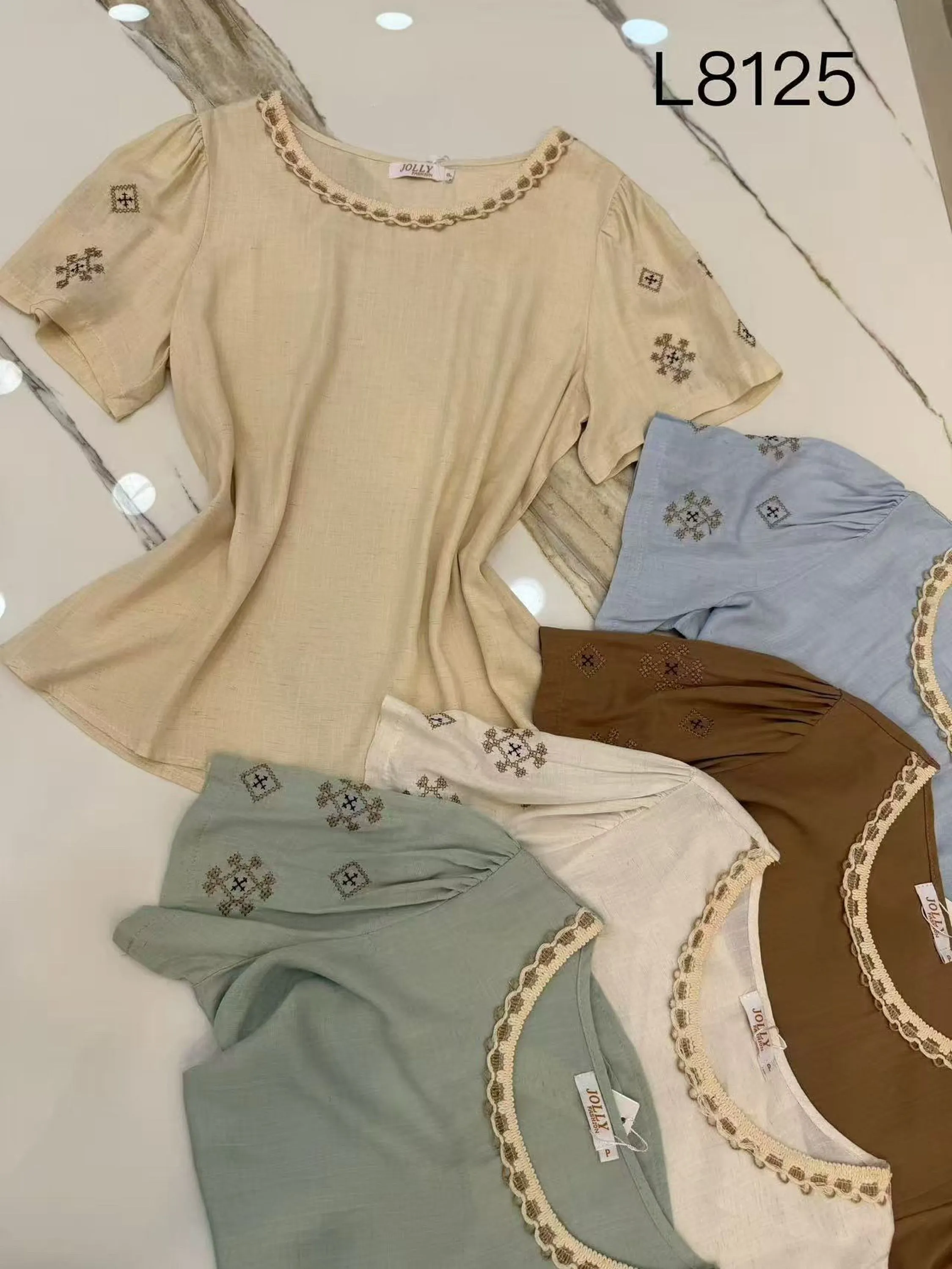 Blusa manga bordada feminina   Enzo