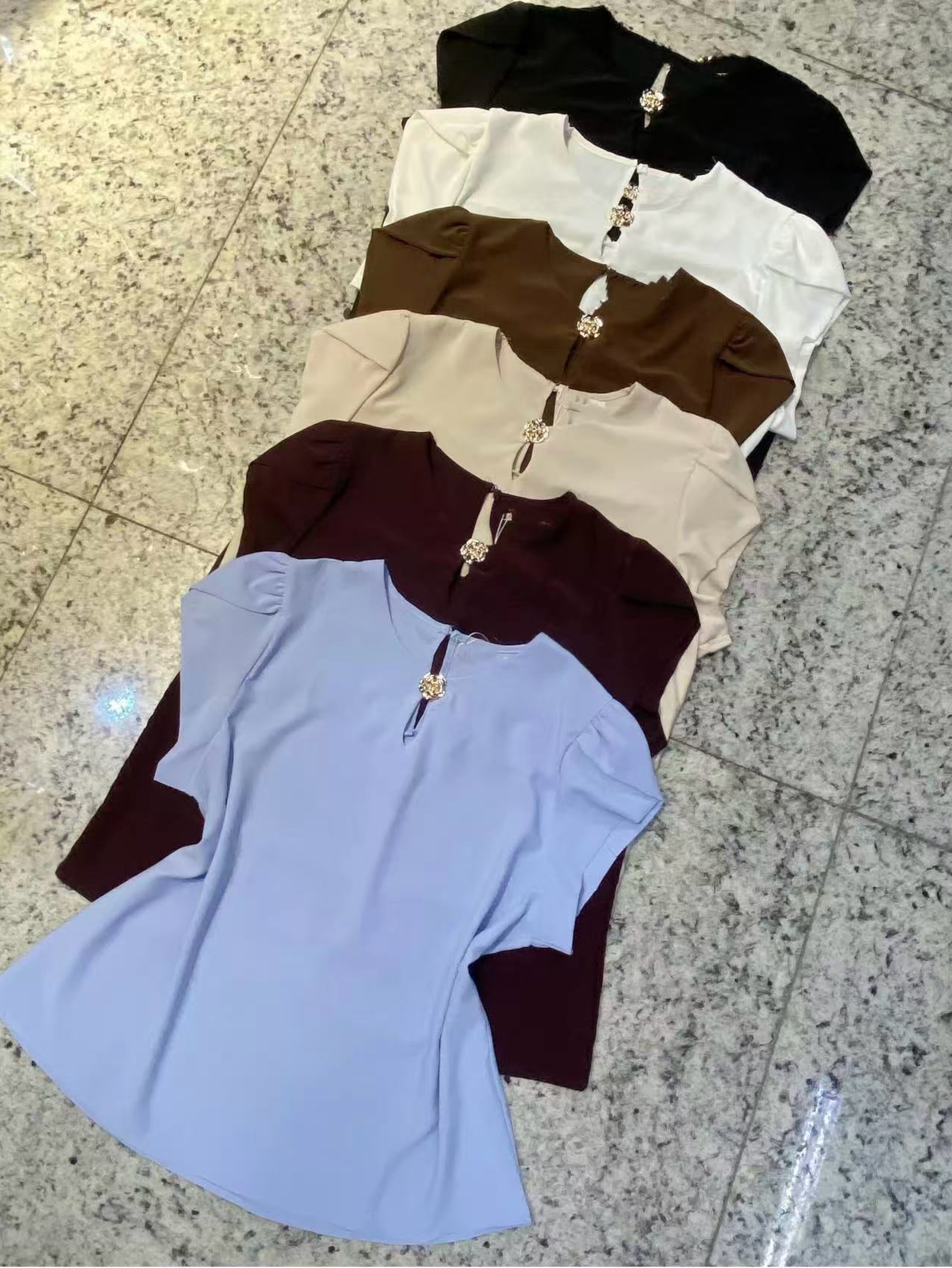 Blusa manga curta feminina g1 g2 g3 g4 Enzo