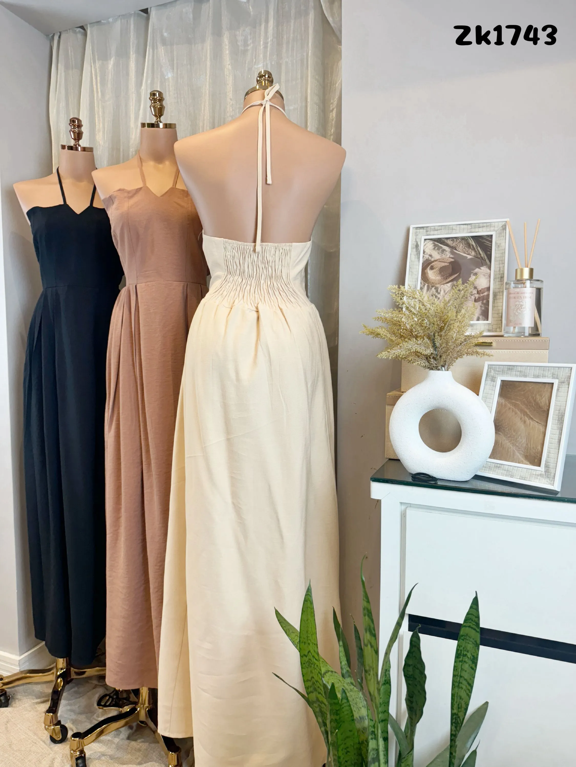 Zk1743 Vestido tecido marrant