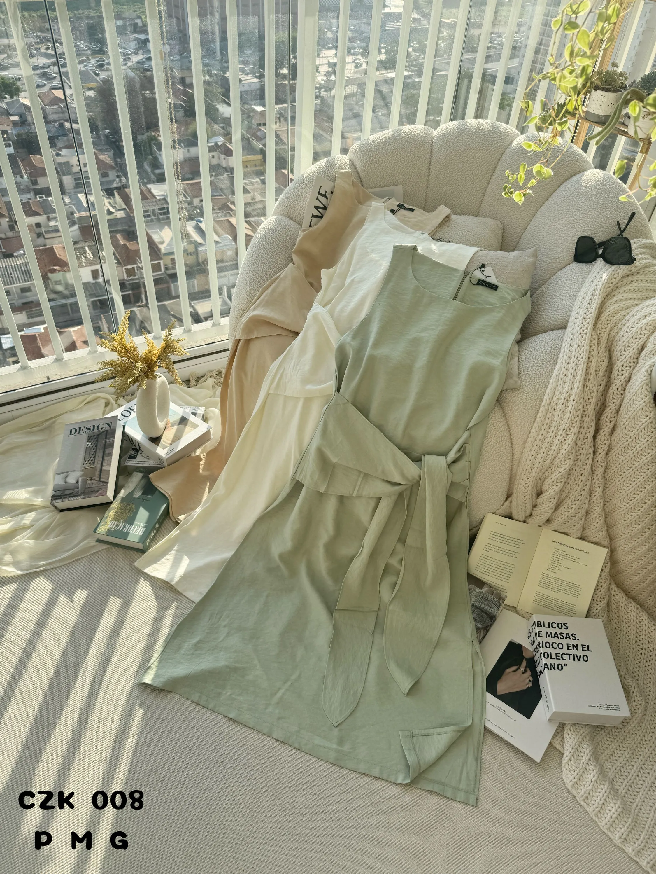 CZK008 Vestido tecido marrant