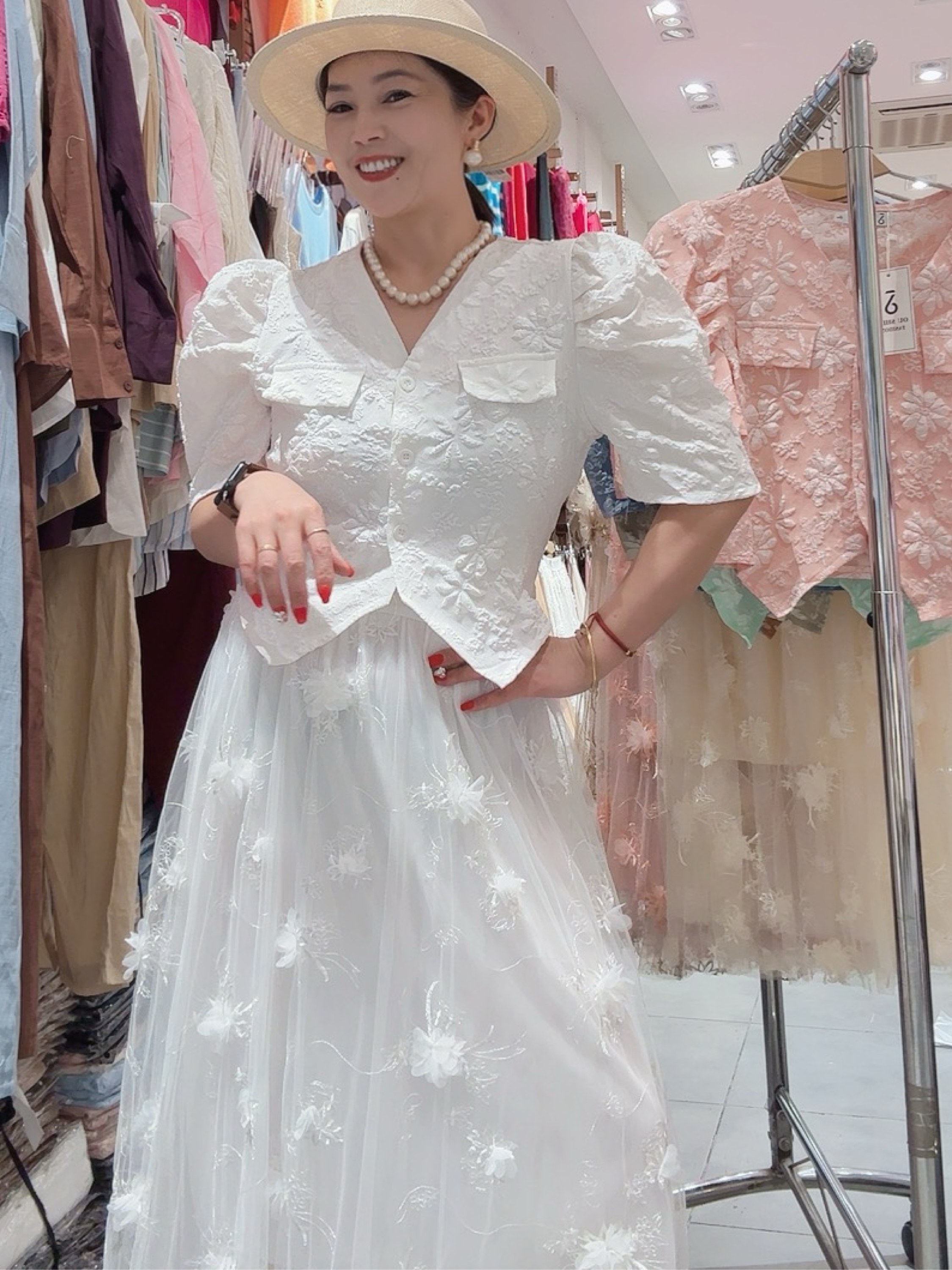 Saia tule com flor 🌺 3D