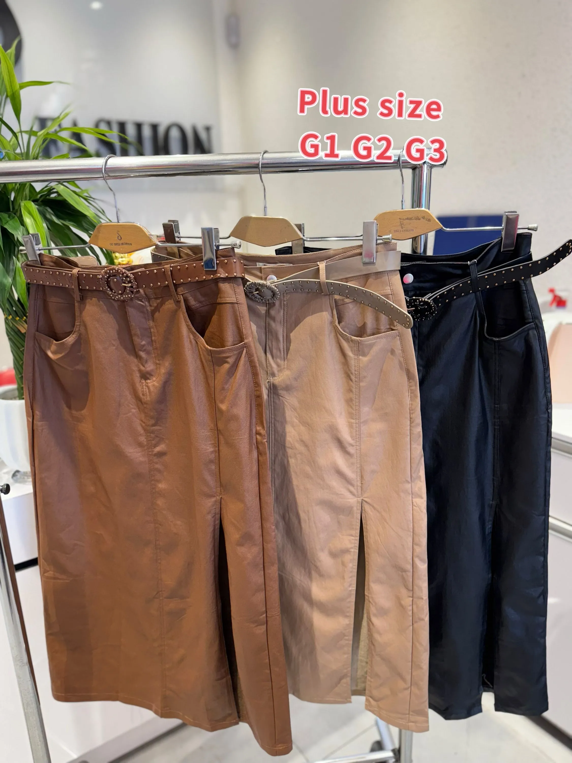 Lançamento de inverno saia resinada flanelada
