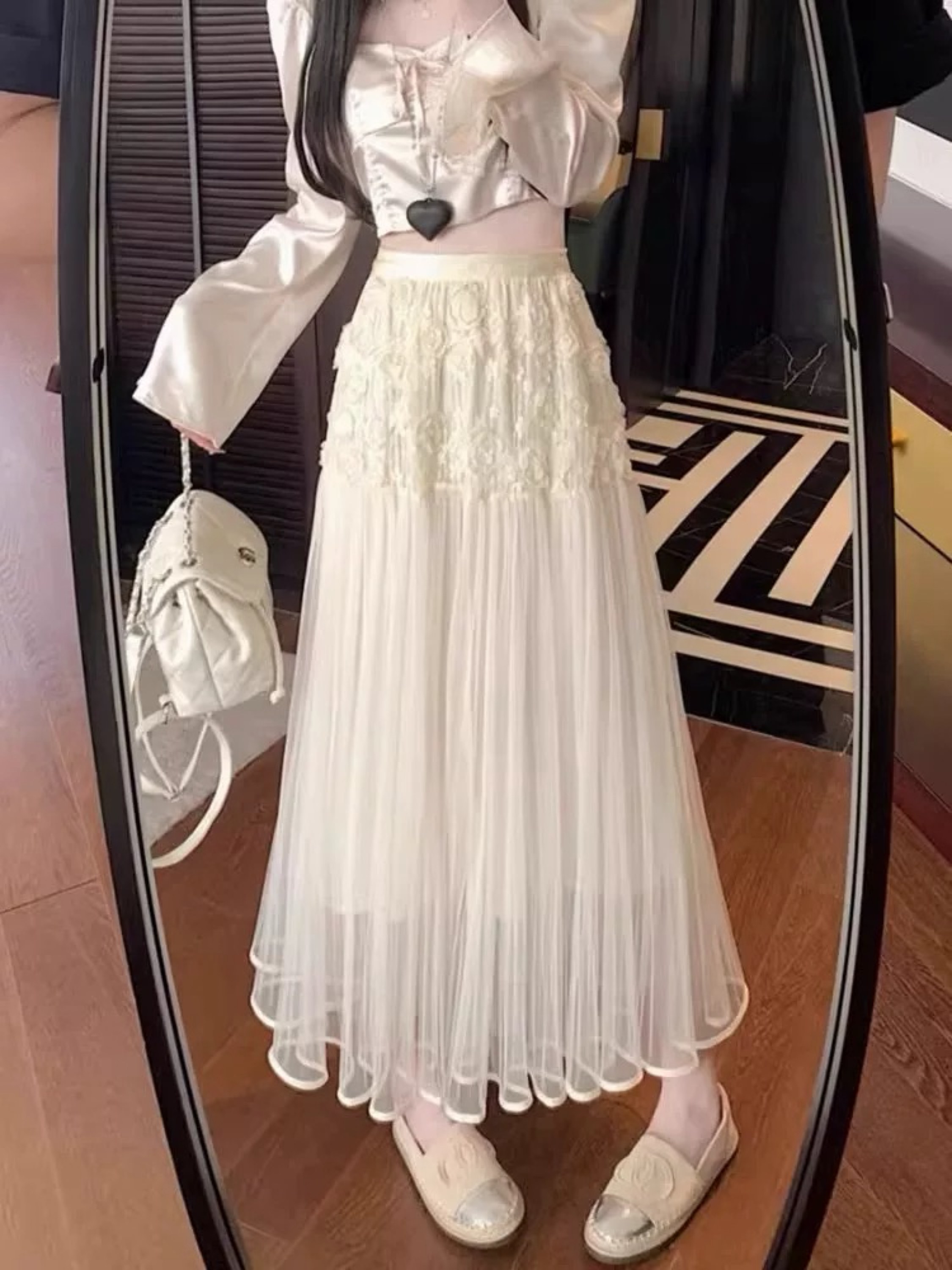 Saia tule com flor 🌺 3D