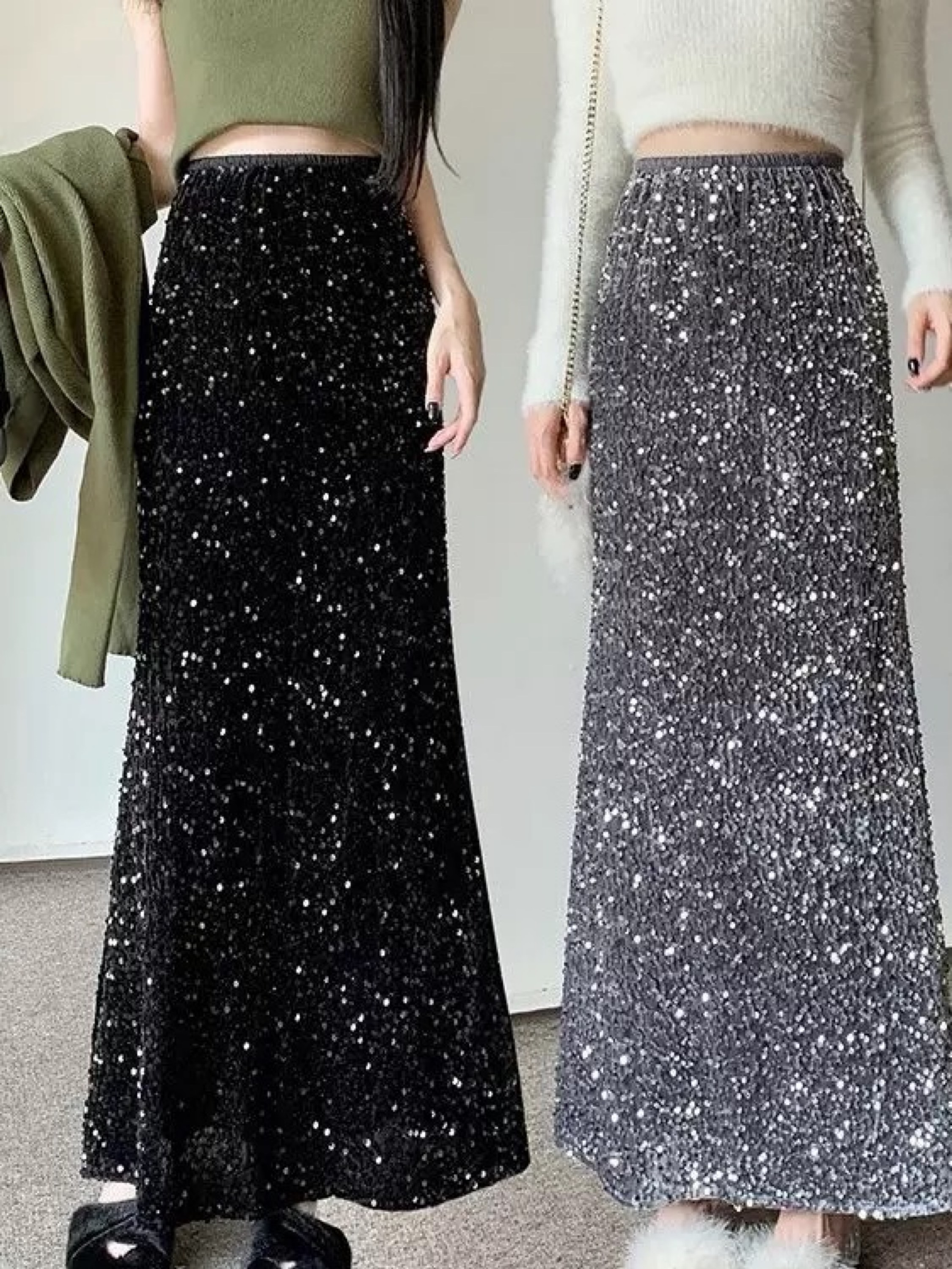 Saia patê com brilho 💖