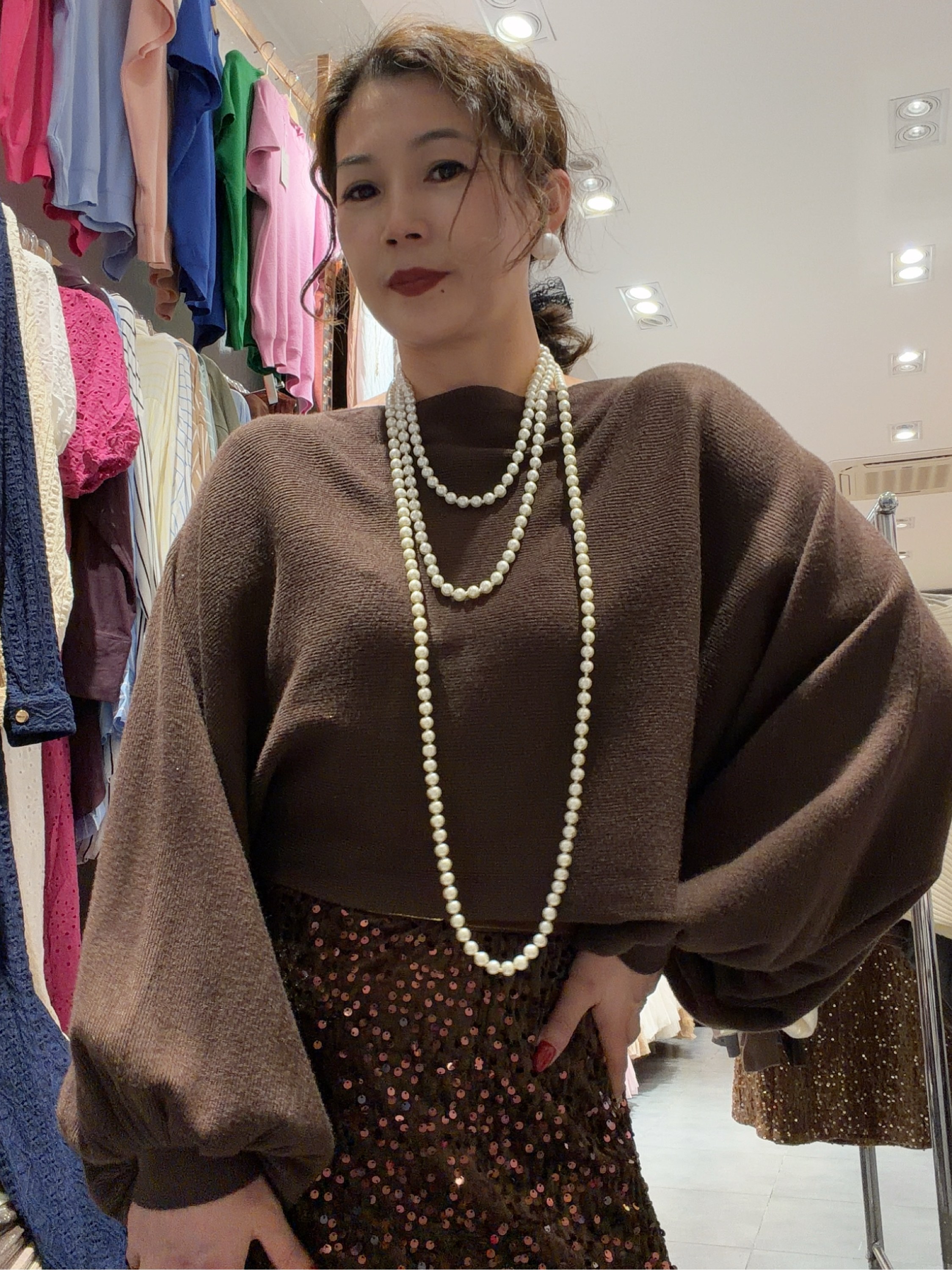 Blusa de Mangas de lanterna