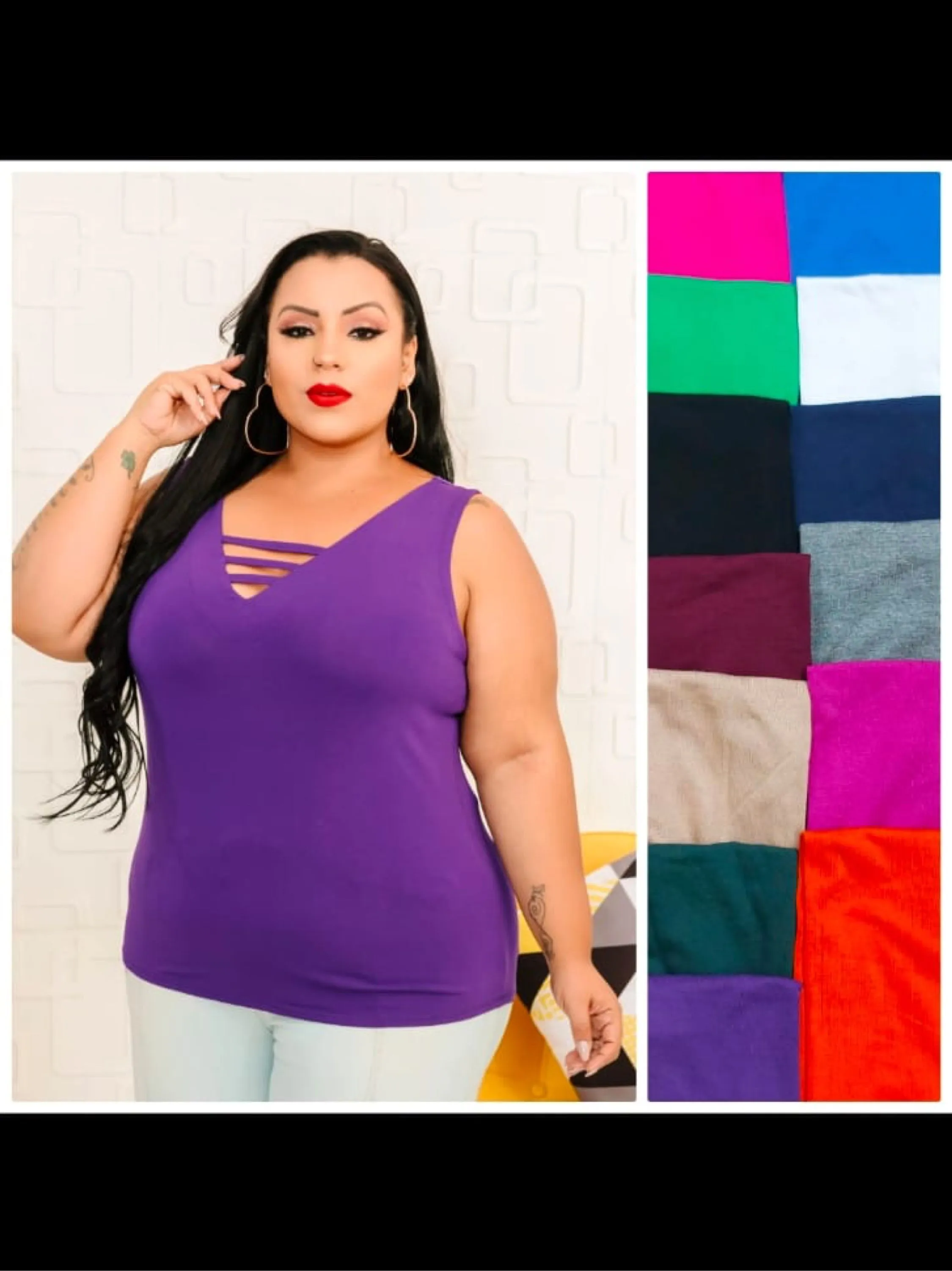 Regata plus size Elisa linda moda