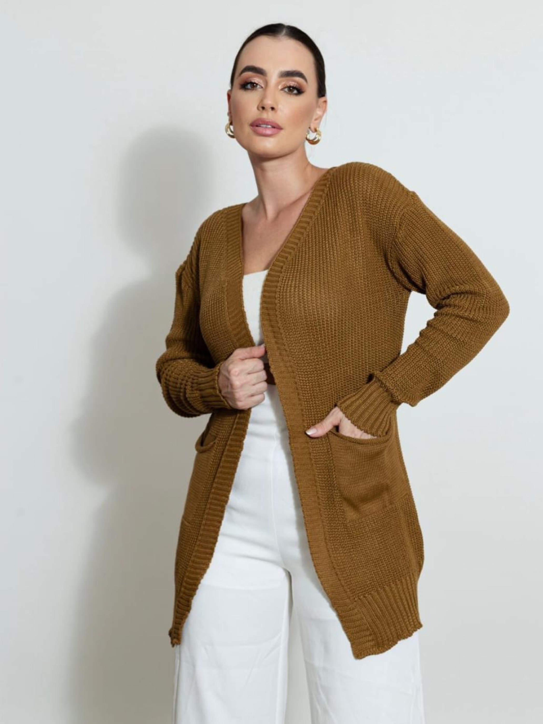 Cardigan  tricô inverno Elisa linda moda