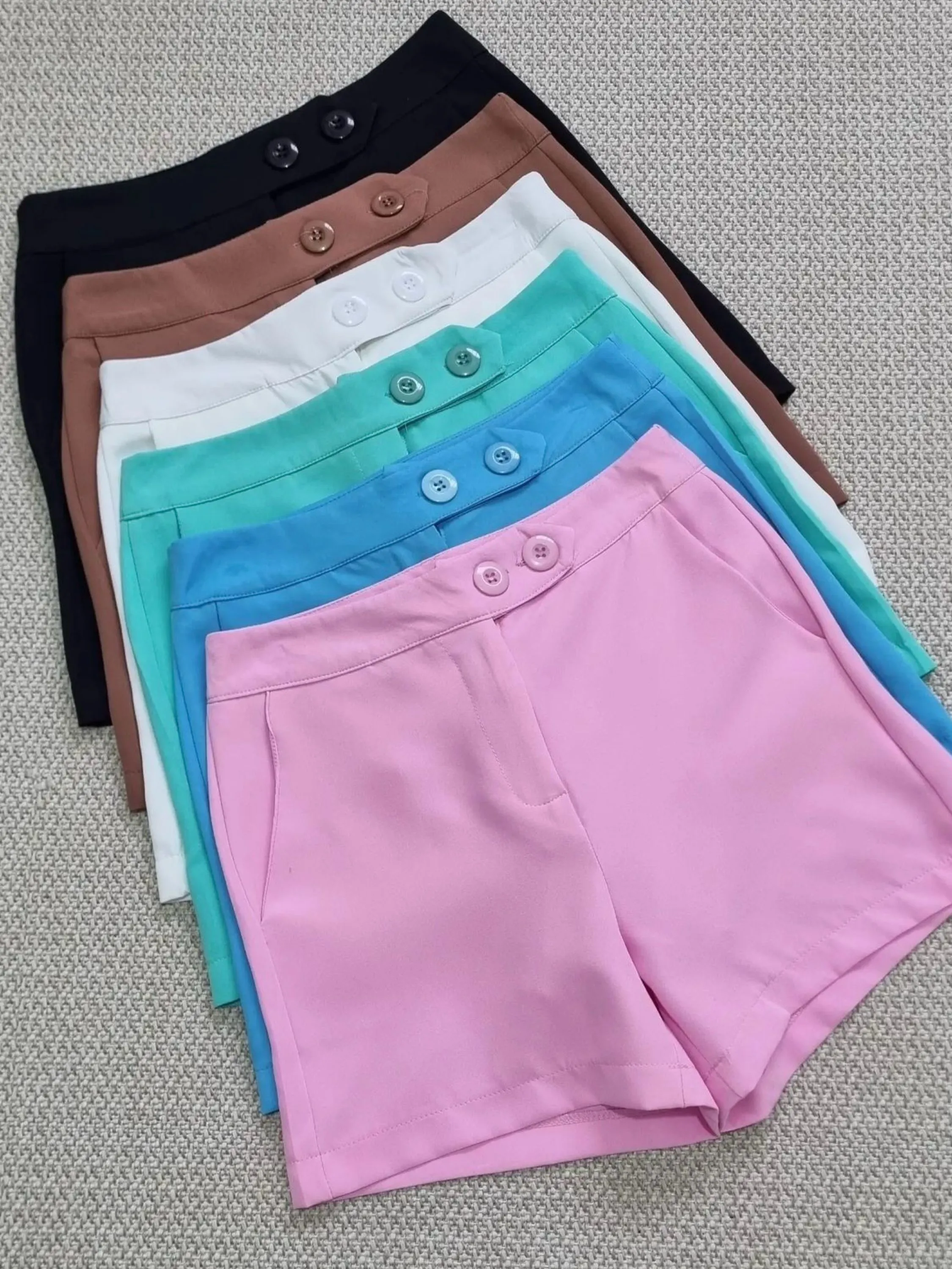 Feminina short liso tecido alfaiataria 705