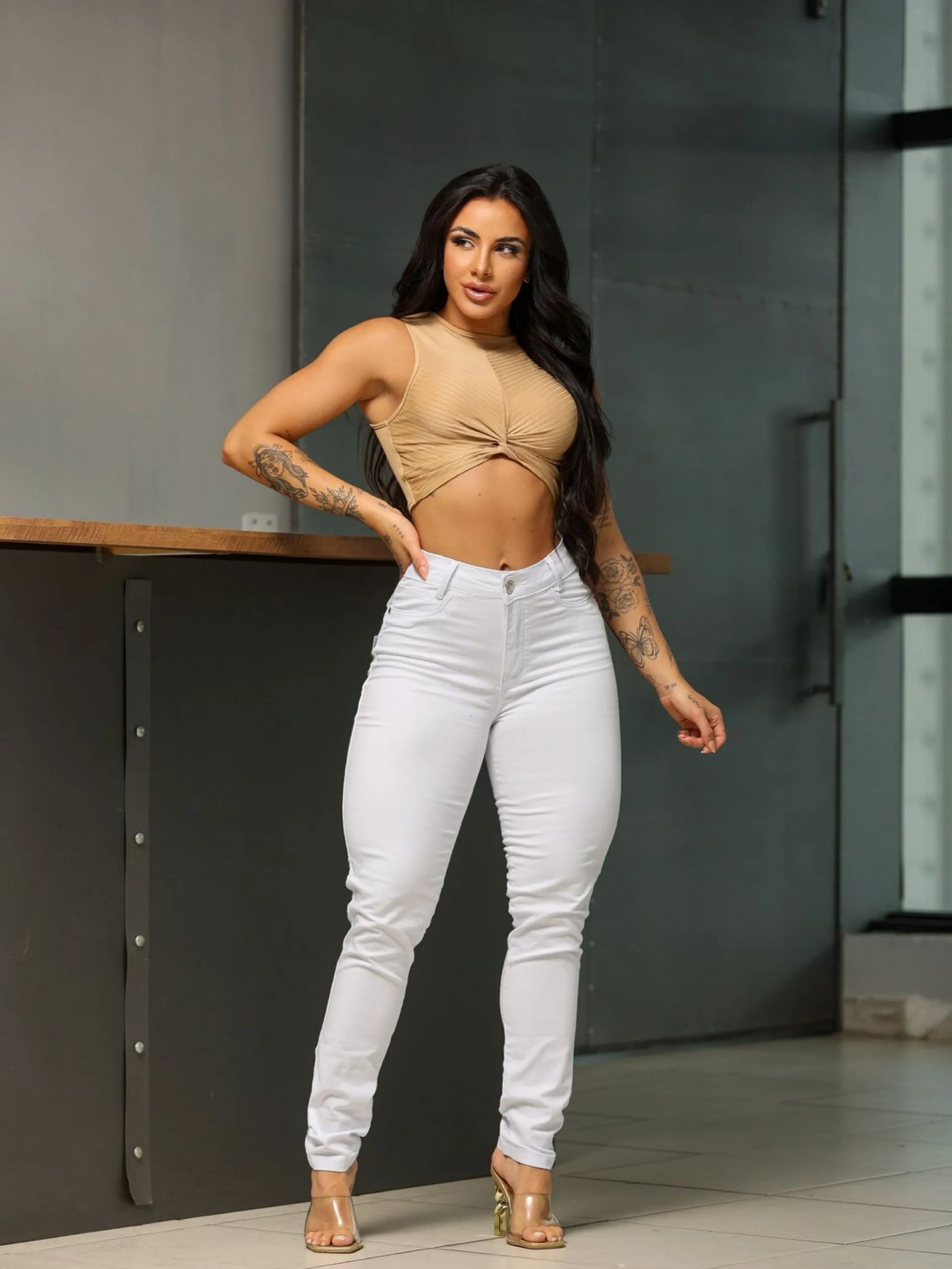 Calça Branca com lycra