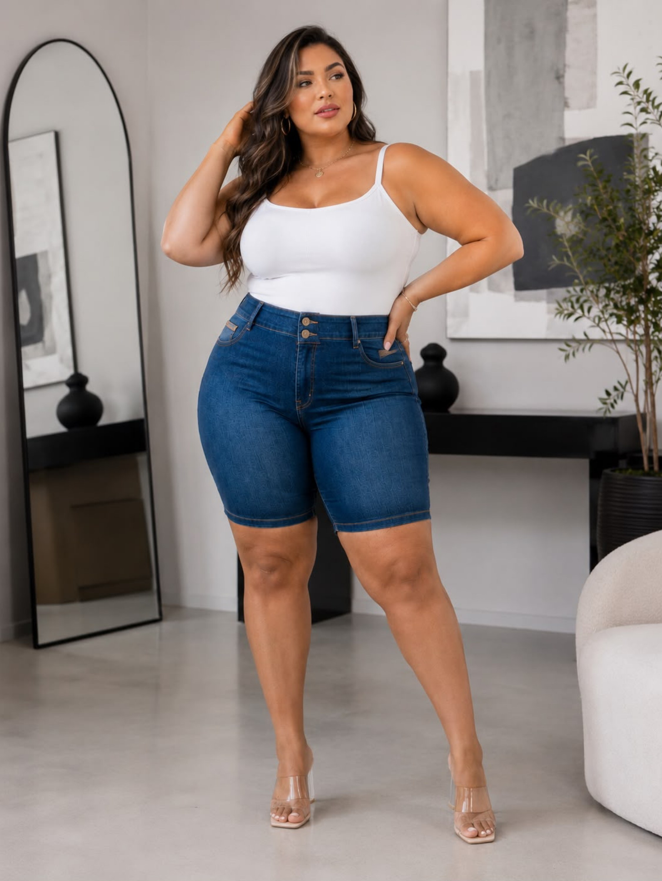 Bermuda Meia Coxa Com Lycra