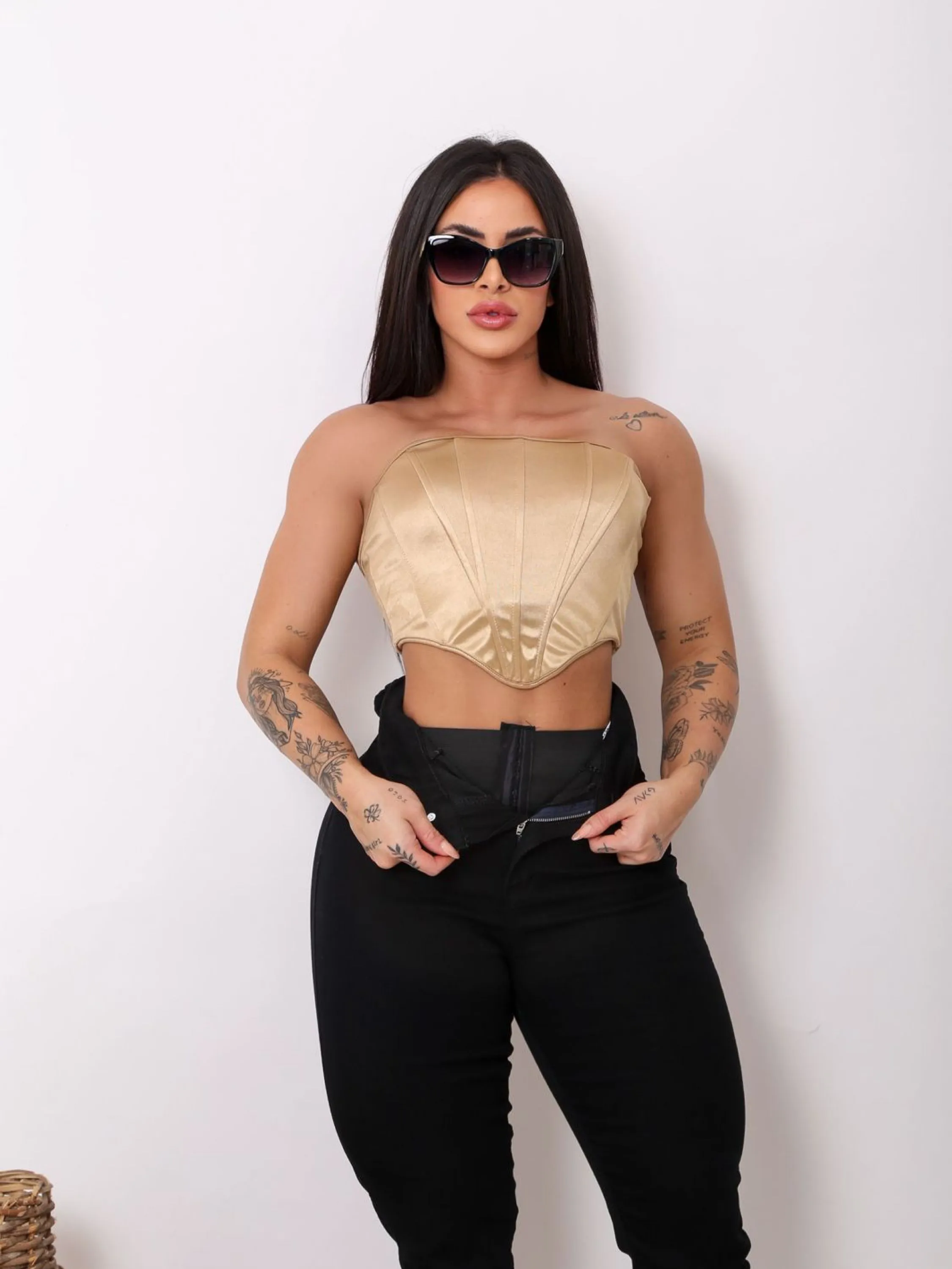 Calça Cinta Modeladora Preta - com Lycra