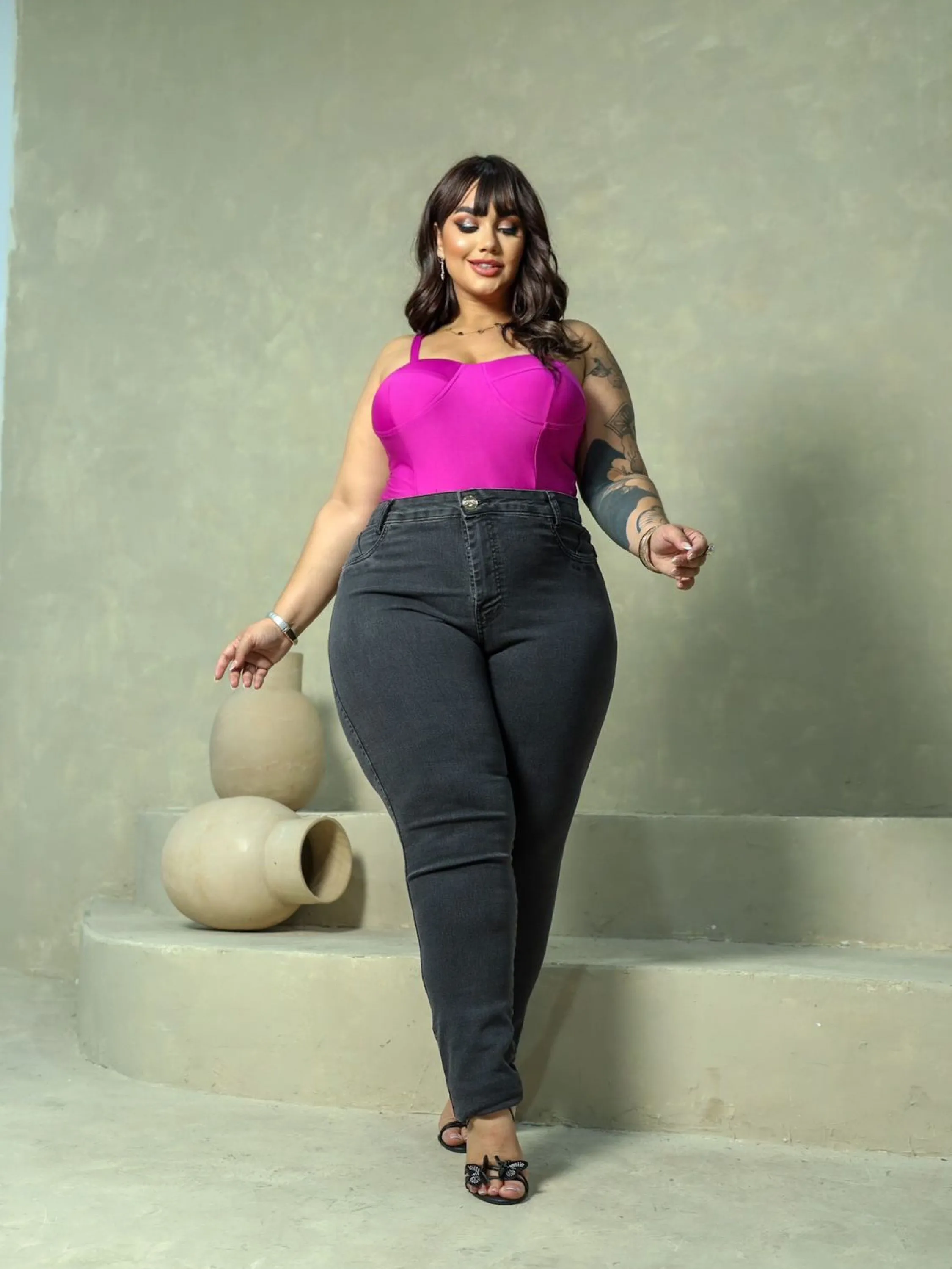 Calça com Lycra Plus Size - Skyoxe