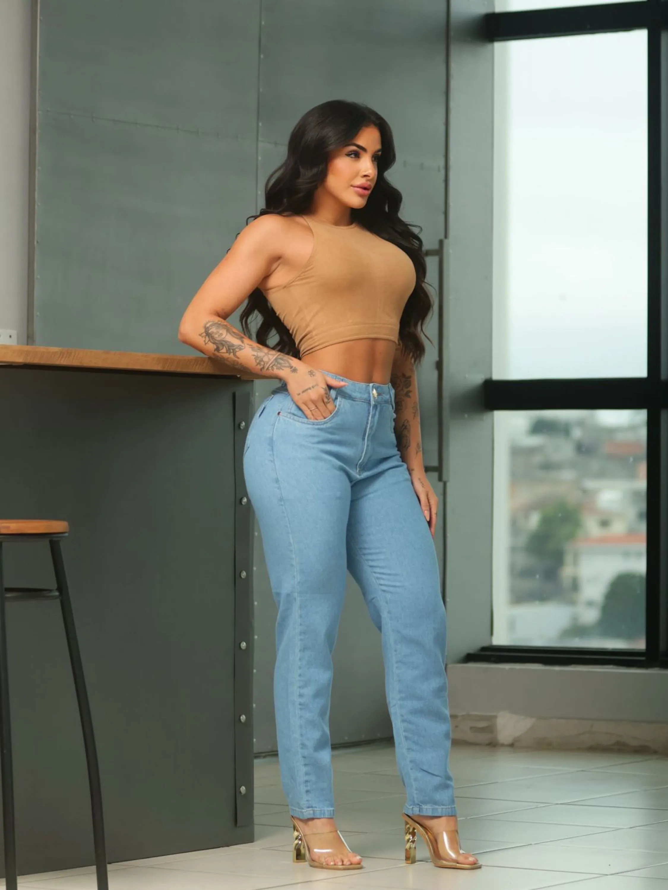 Calça Mom sem Lycra