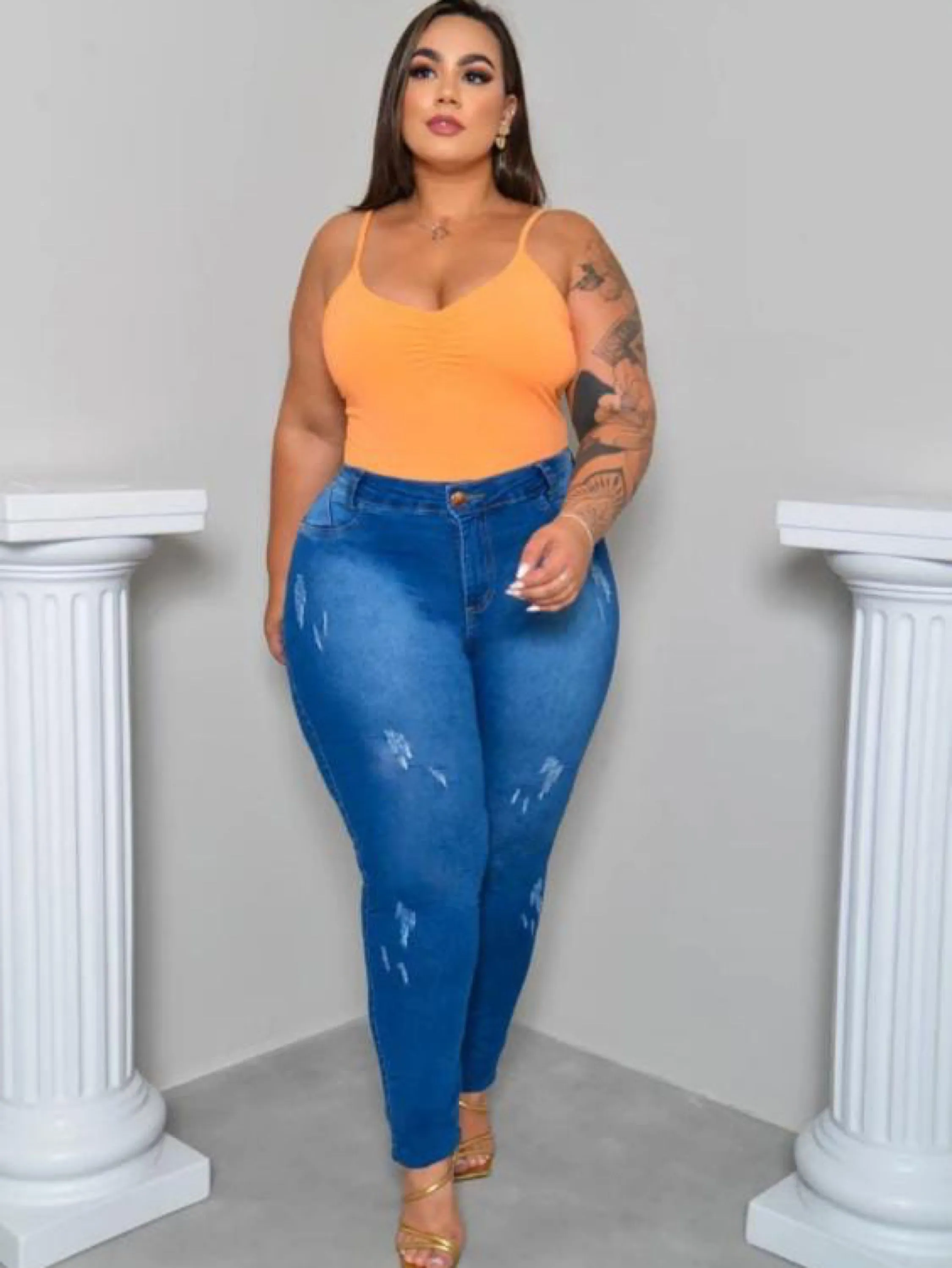 Calça Plus Size com lycra - Puído