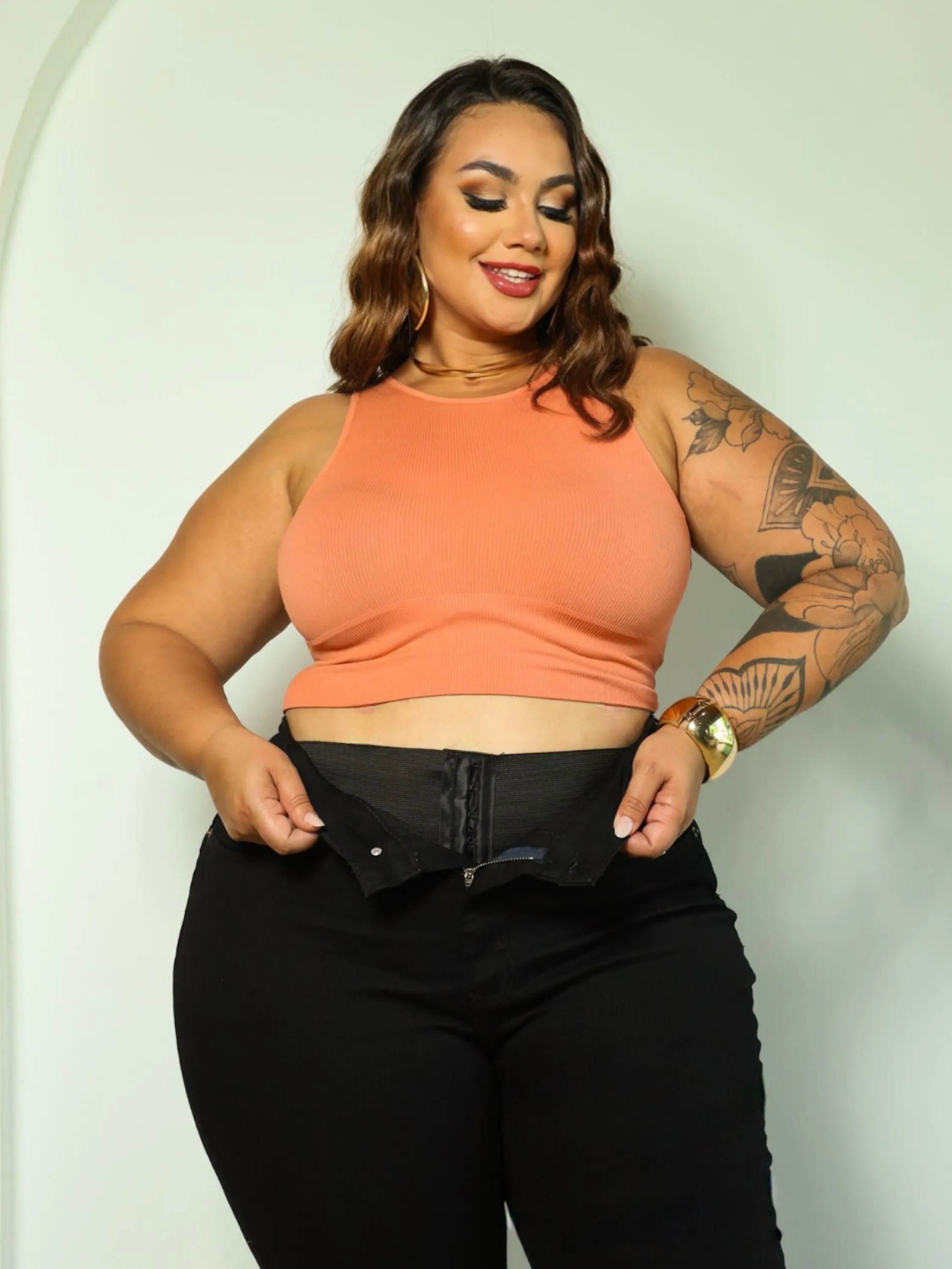 Calça Cinta Modeladora com Lycra - Preta