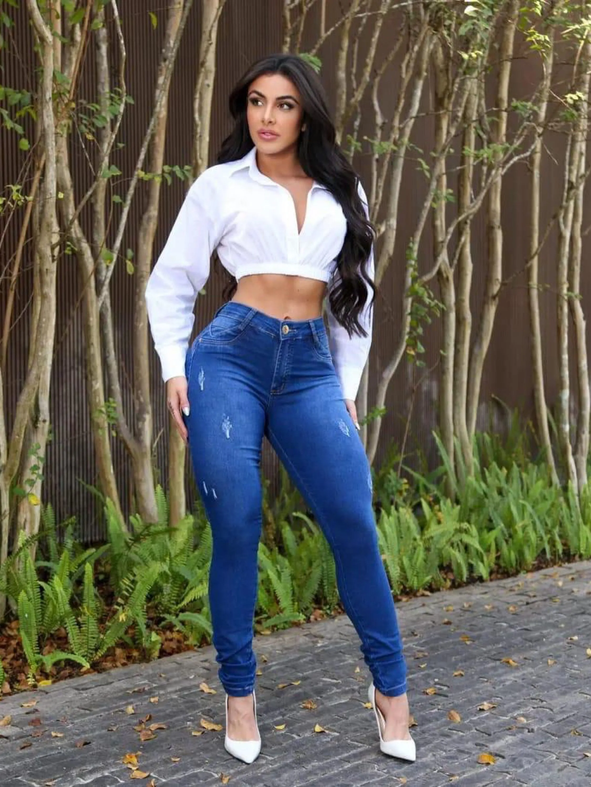 Calça com Lycra - Puído
