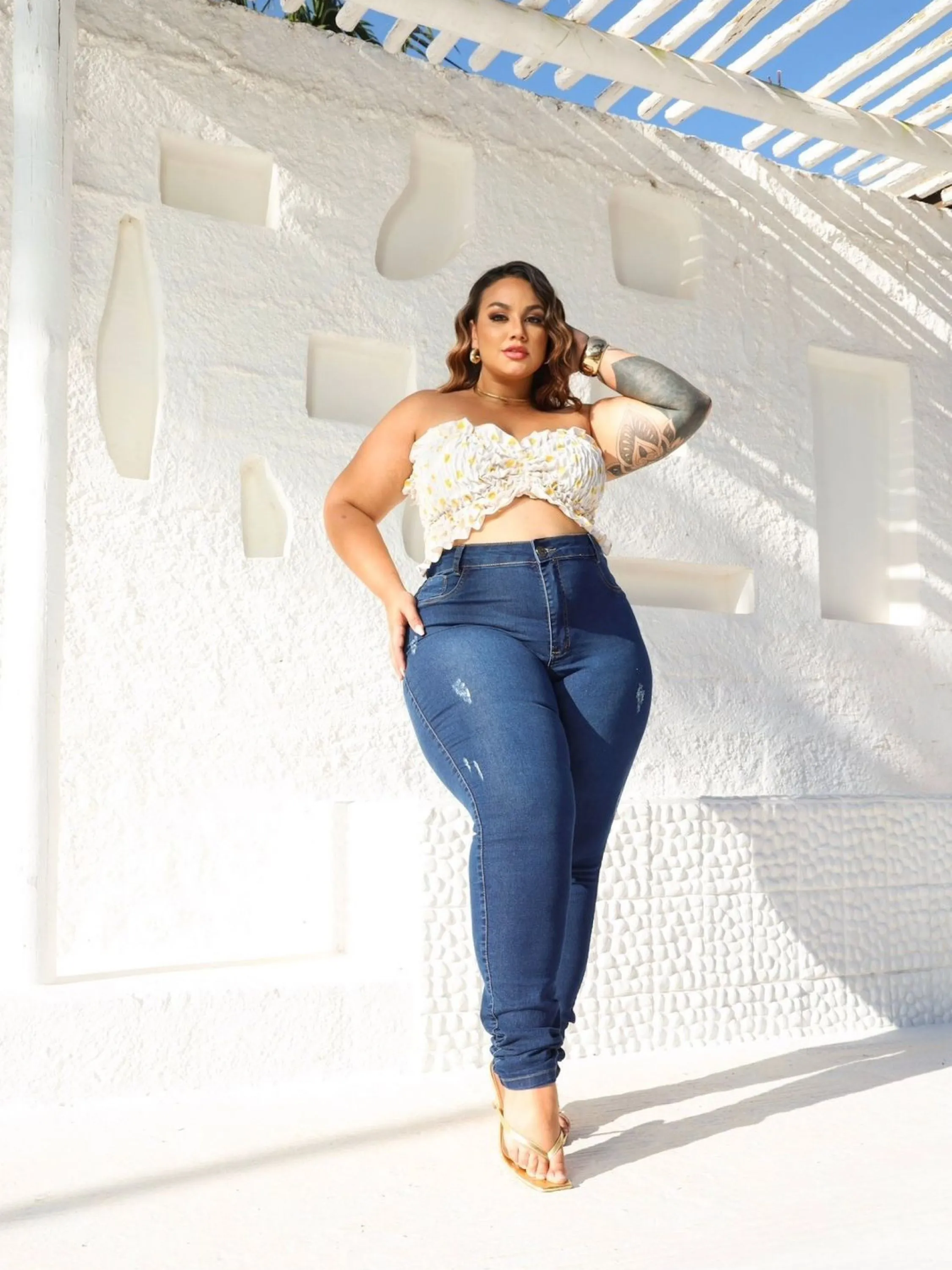 Calça Plus Size com Lycra - Puído