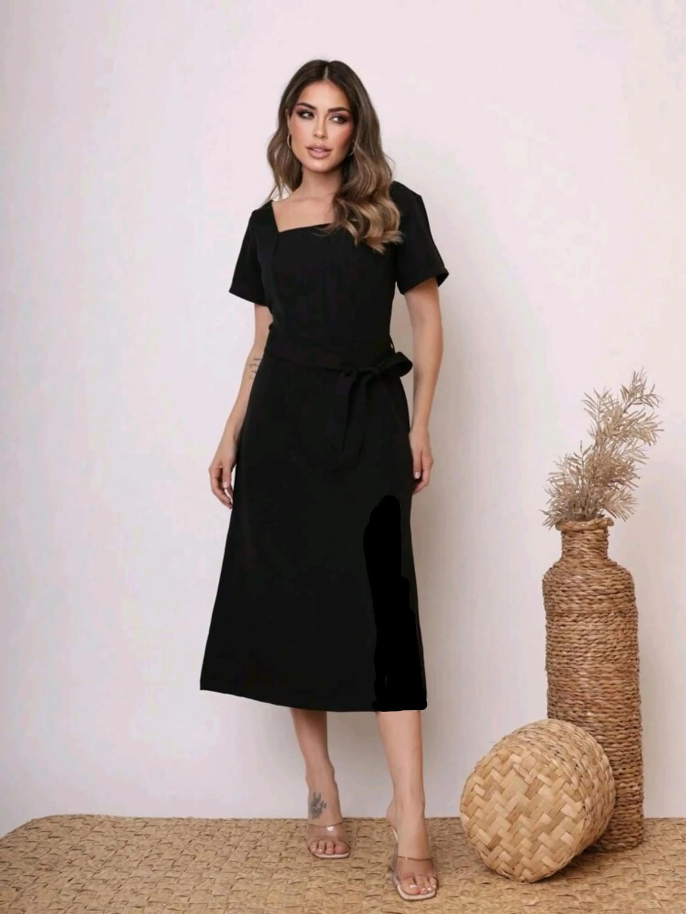 Vestido midi feminino