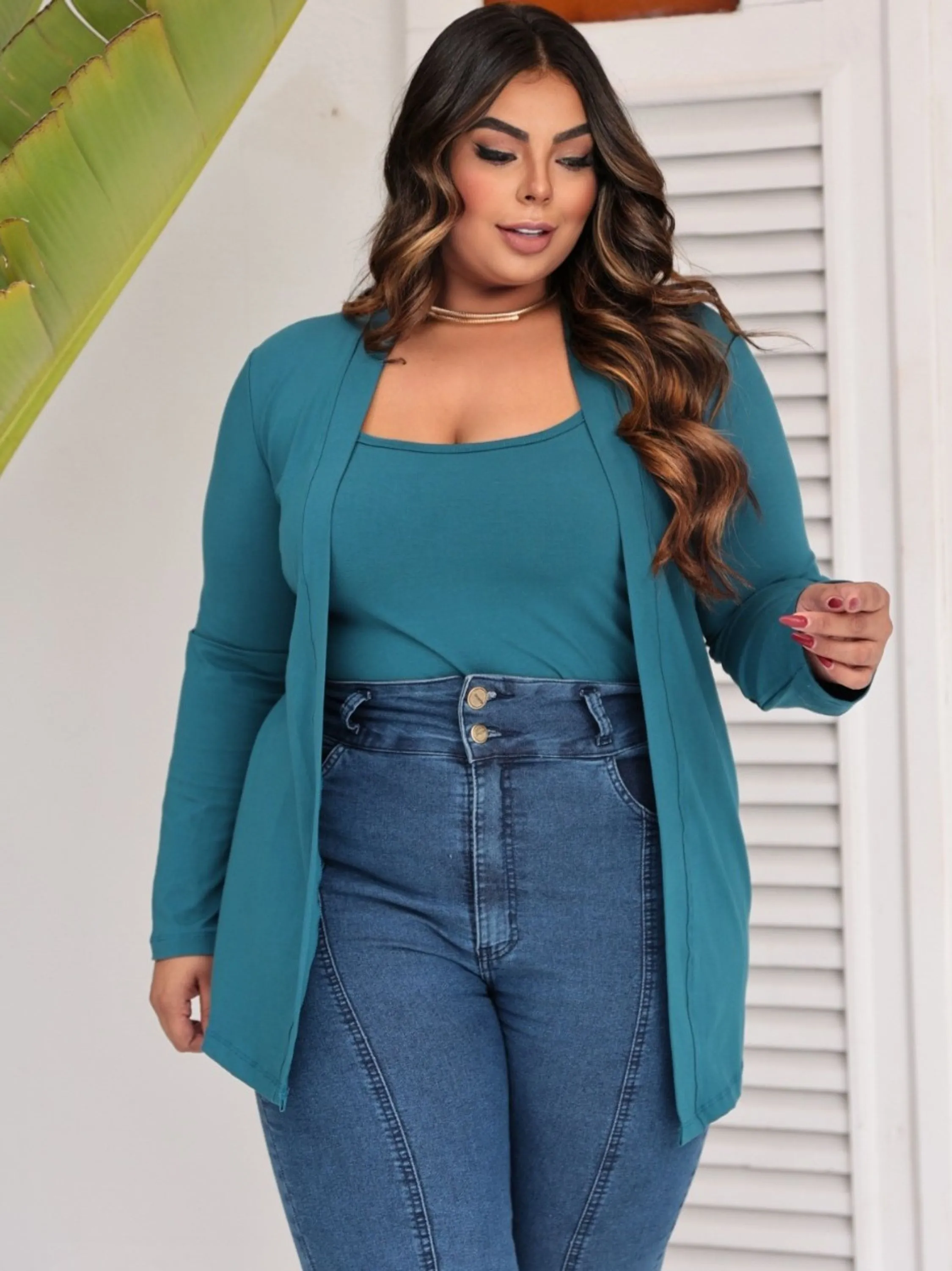 Cardigãn Plus Size