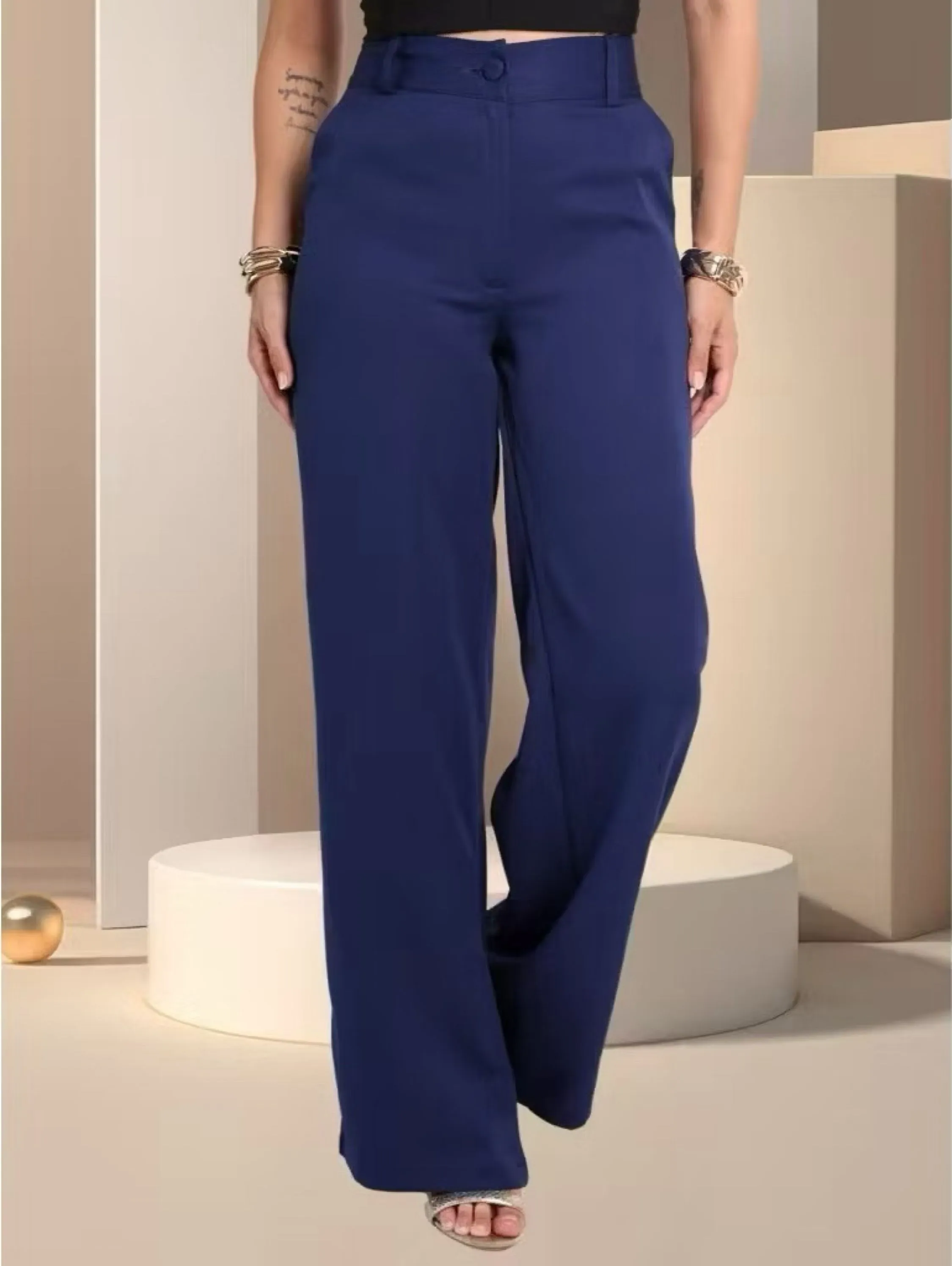 Calça Feminina Pantalona Alfaiataria Versatil Linha Premium
