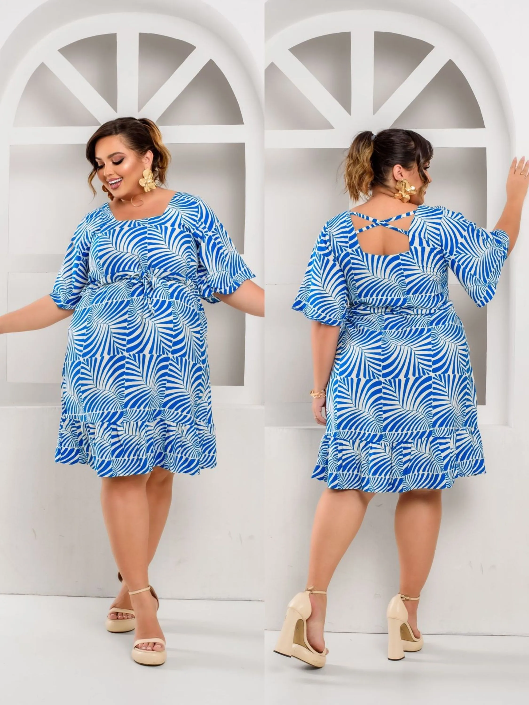 Vestido plus size viscolinho