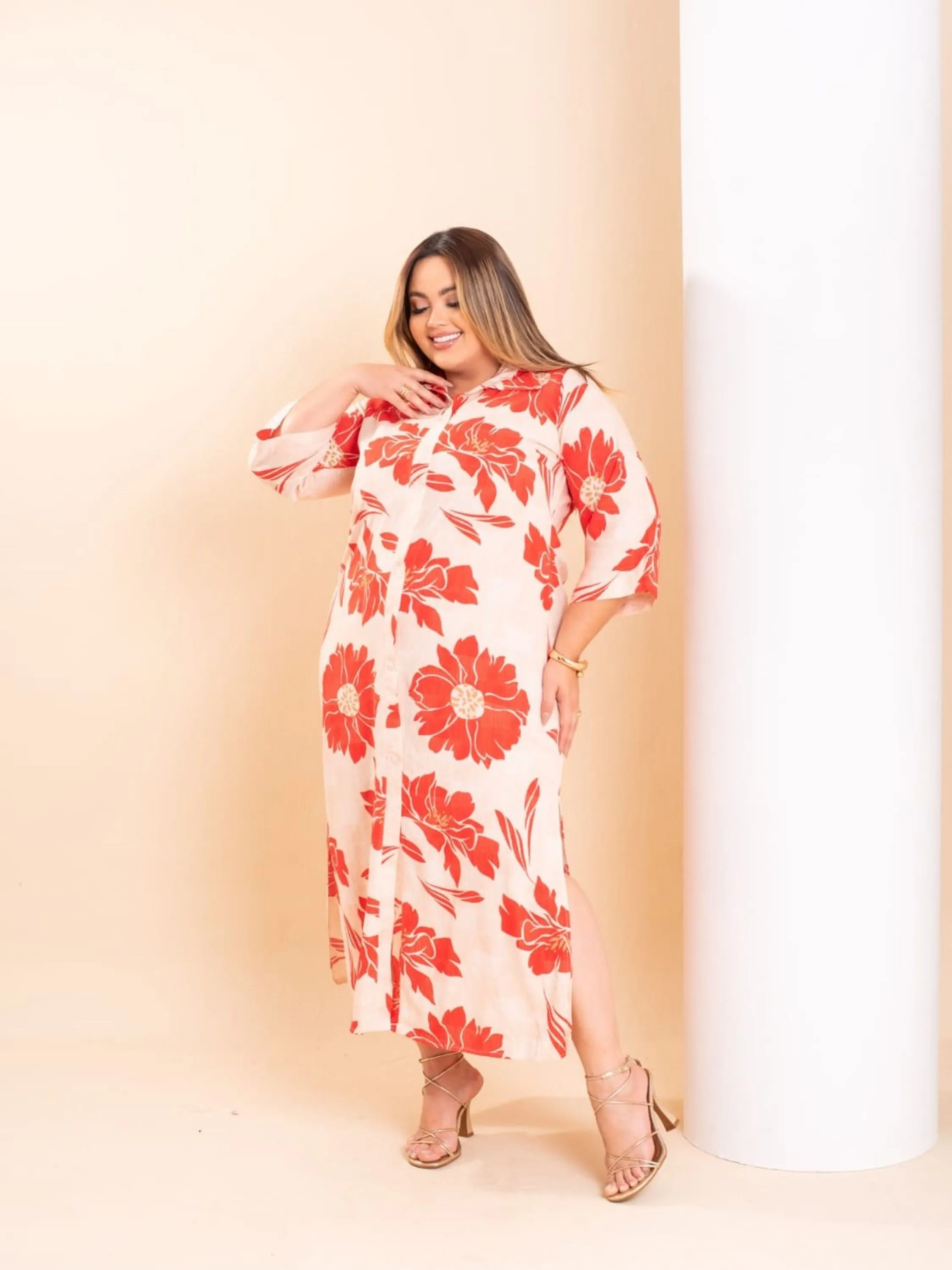 Chamise longa plus size viscolinho