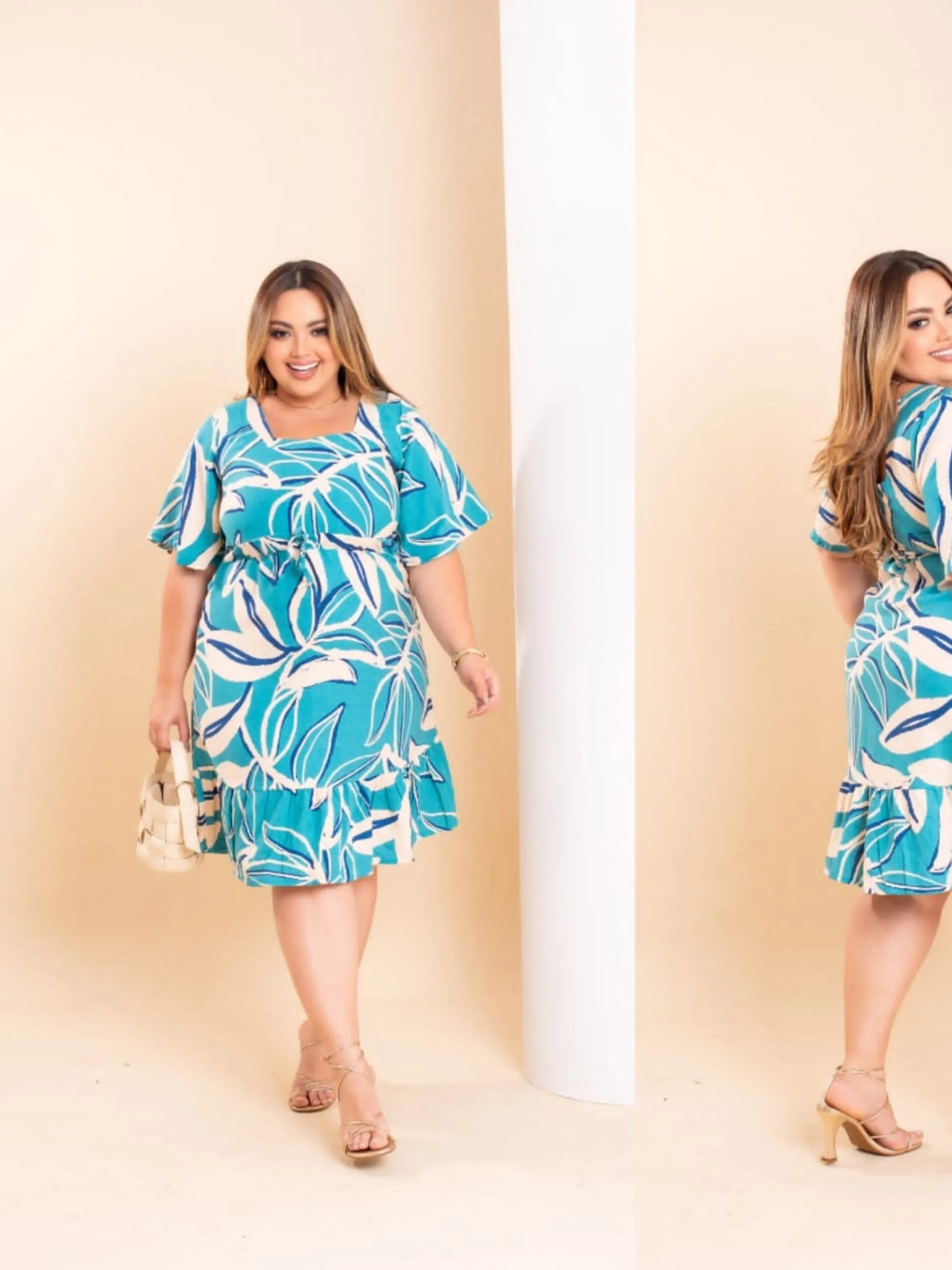 Vestido plus size viscolinho