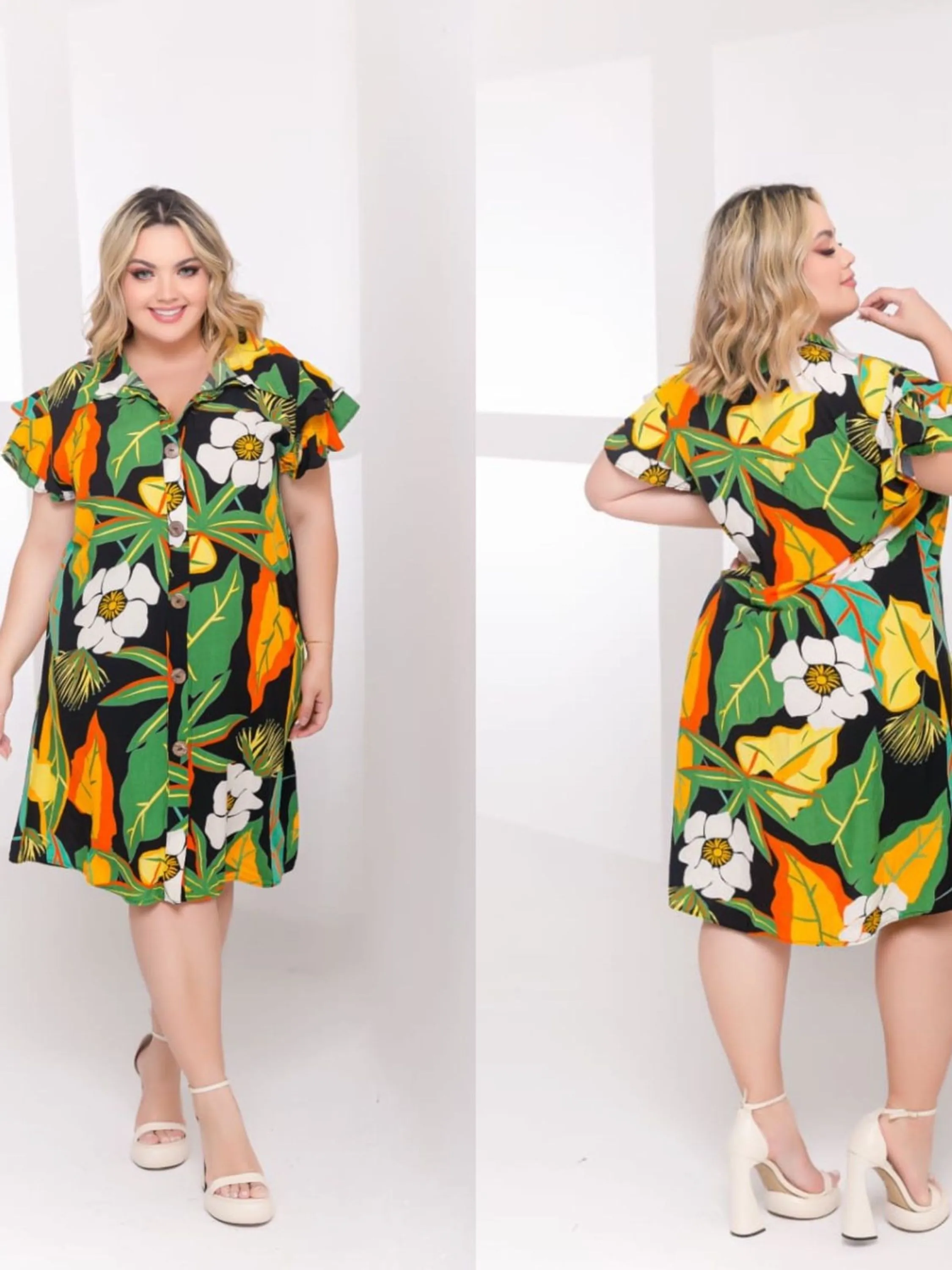 Vestido plus size viscolinho