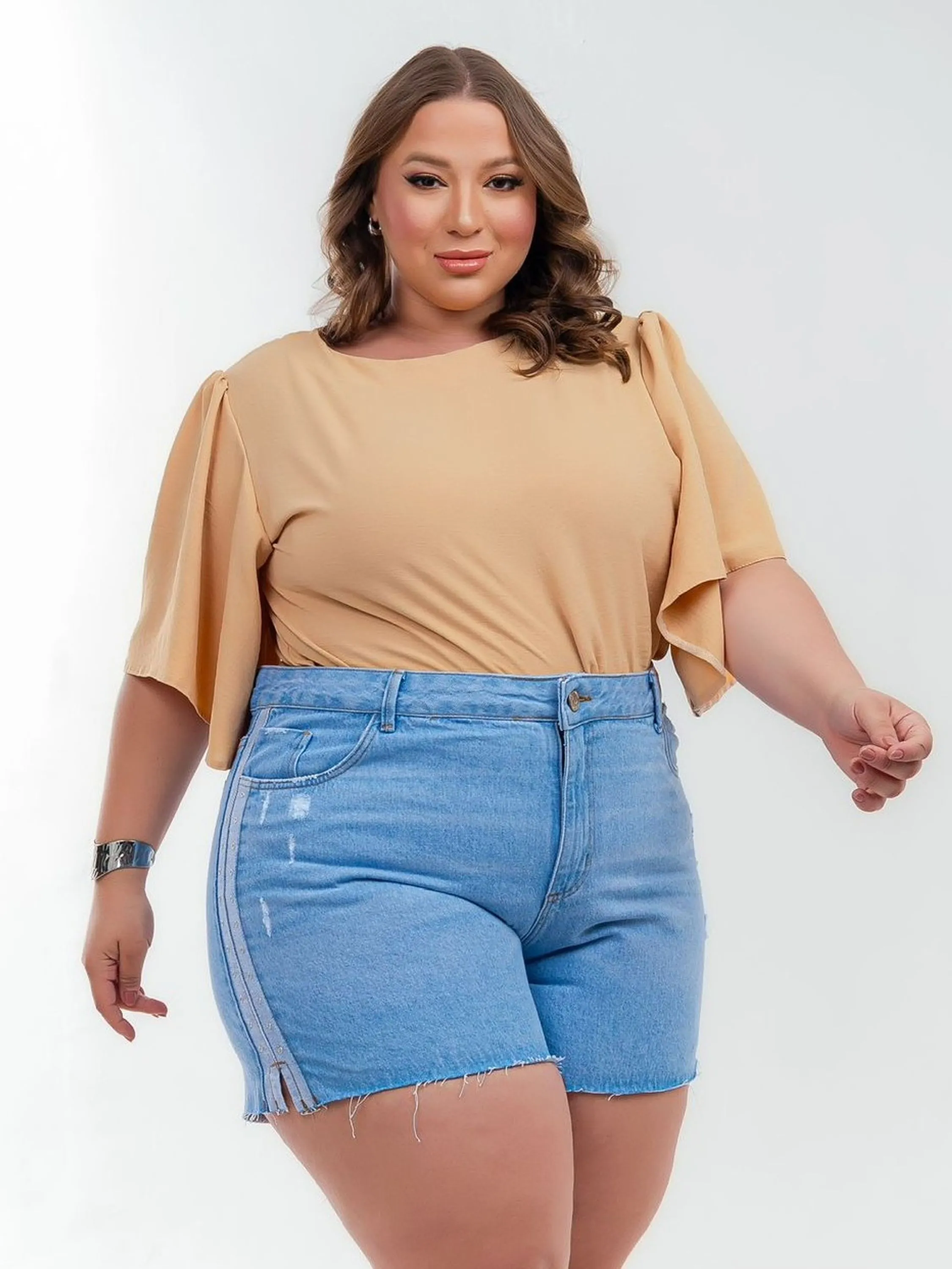 SHORT PLUS SIZE JEANS 100%