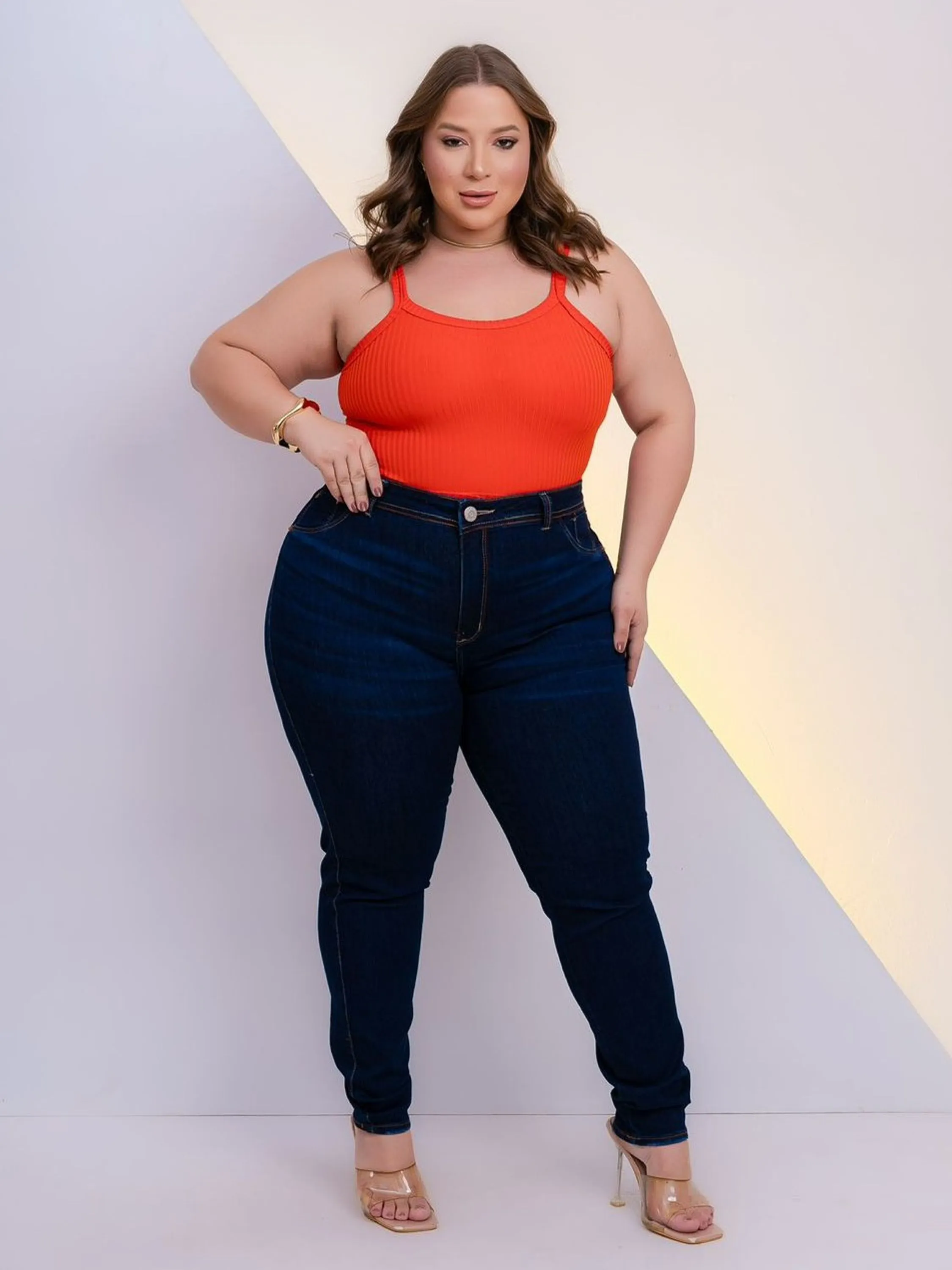 CALÇA PLUS SIZE JEANS LYCRA