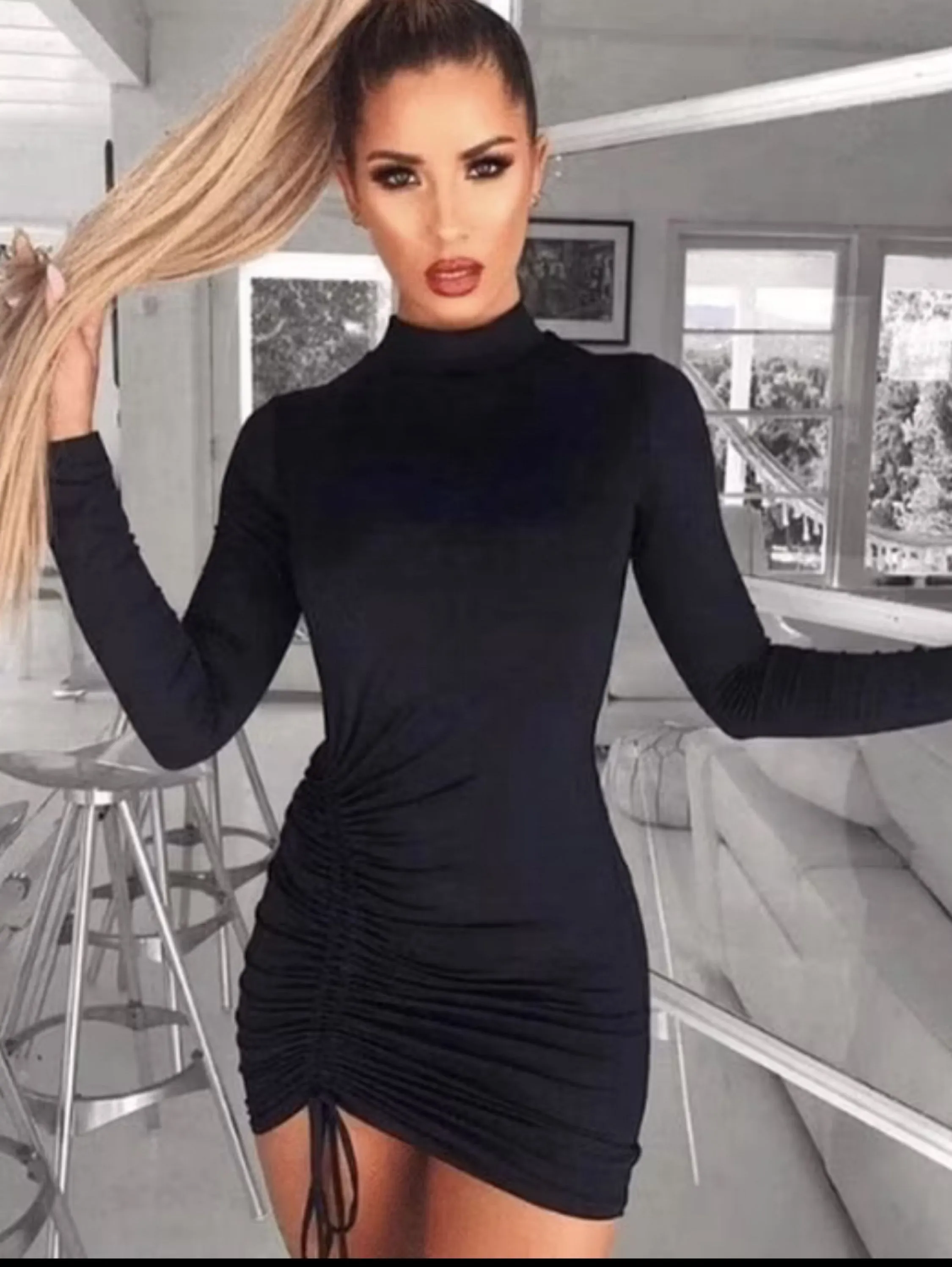 Vestido manga longa gringa