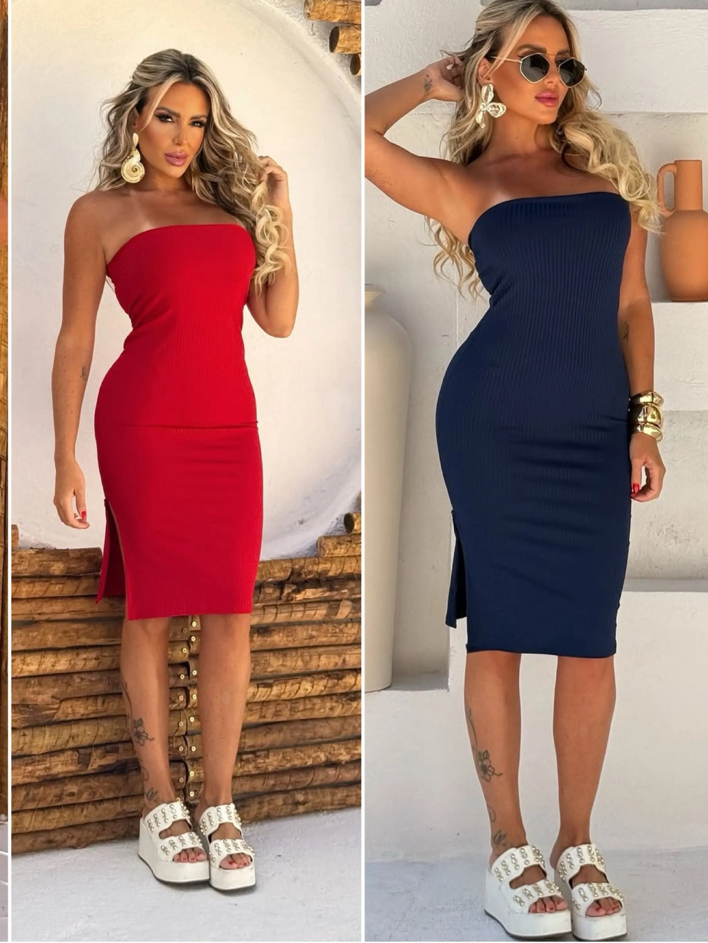 Vestido curto tomara que caia