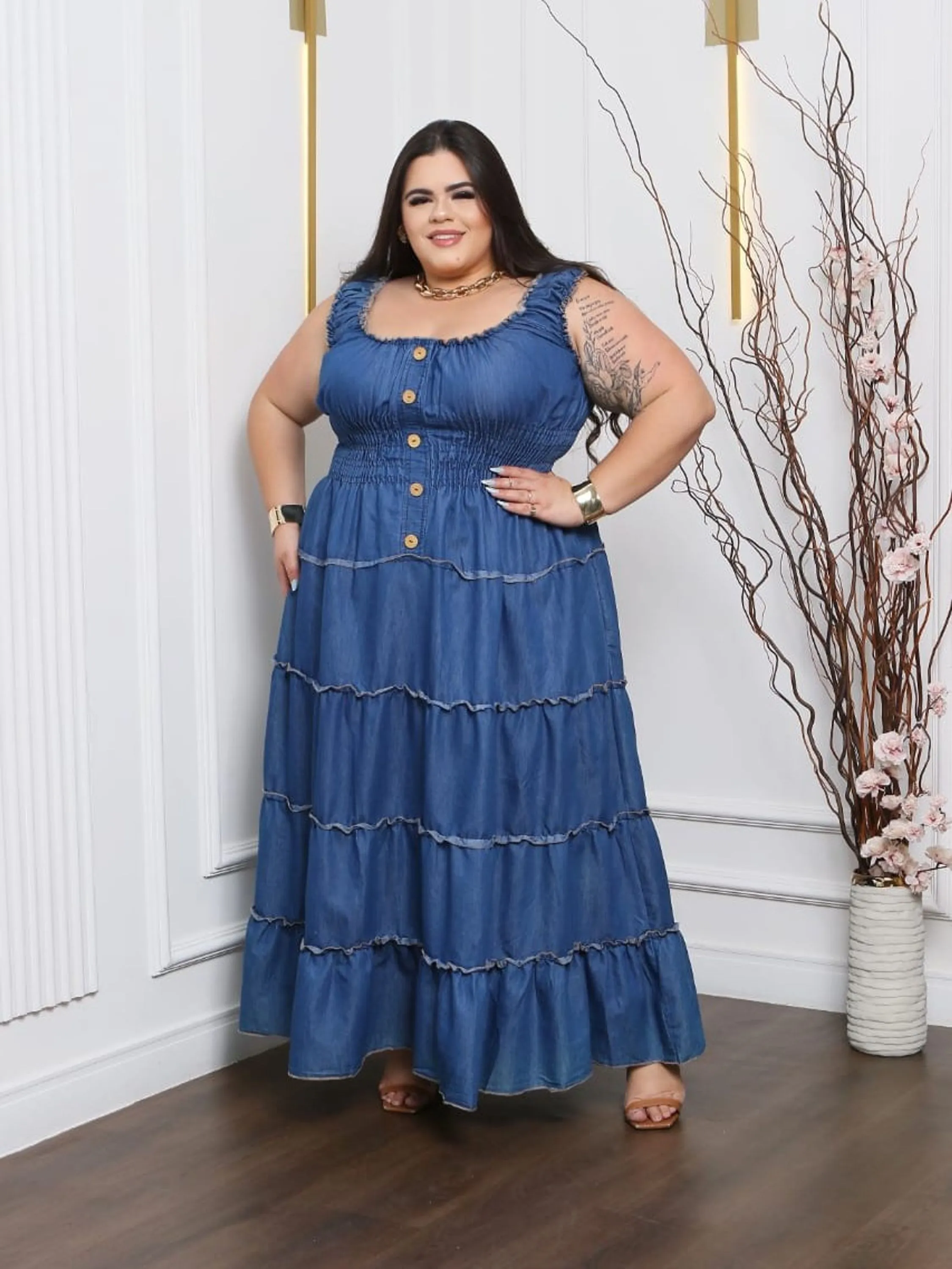 Vestido Jeans Plus Size