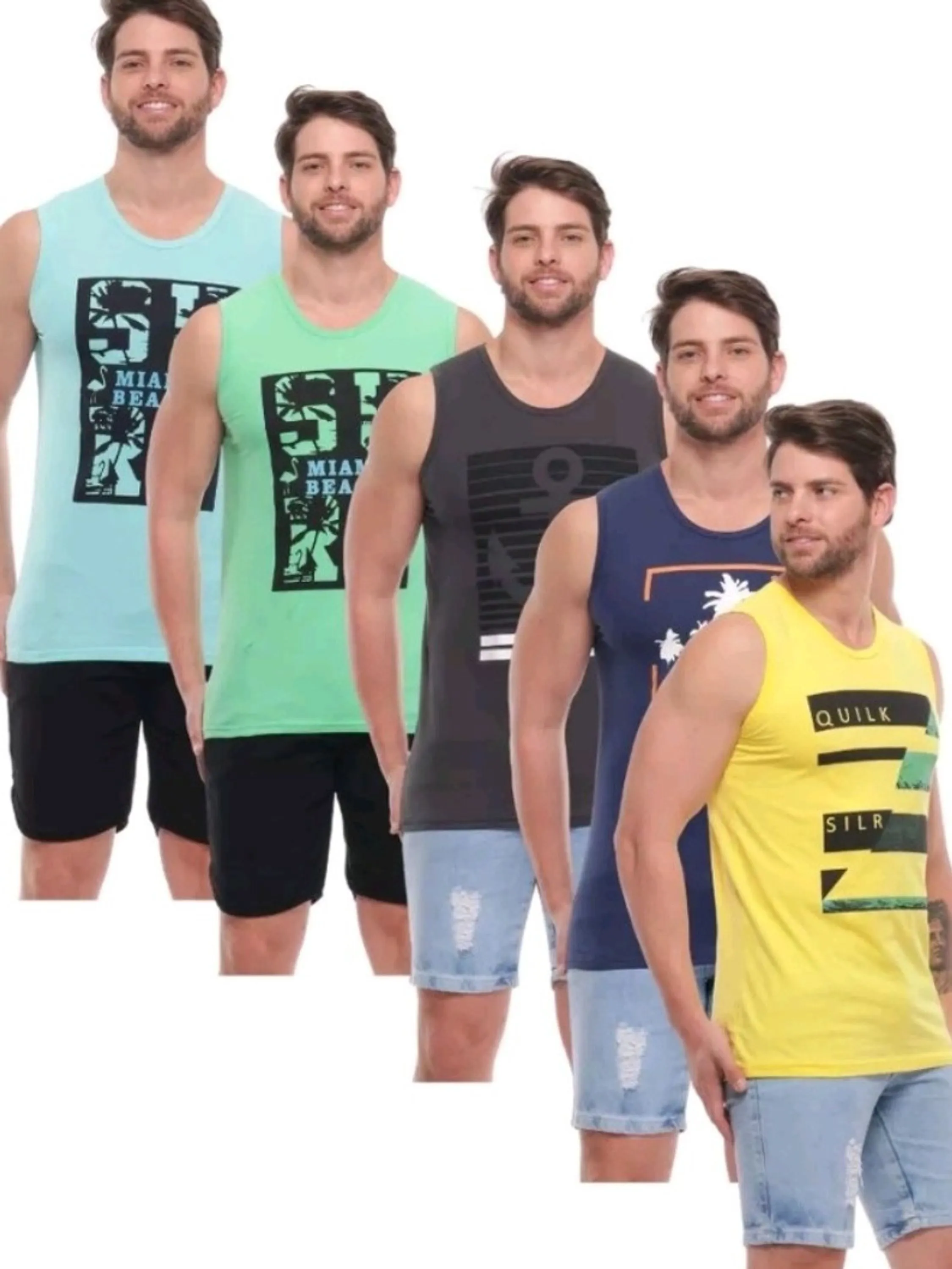 Regata masculina algodão estampada