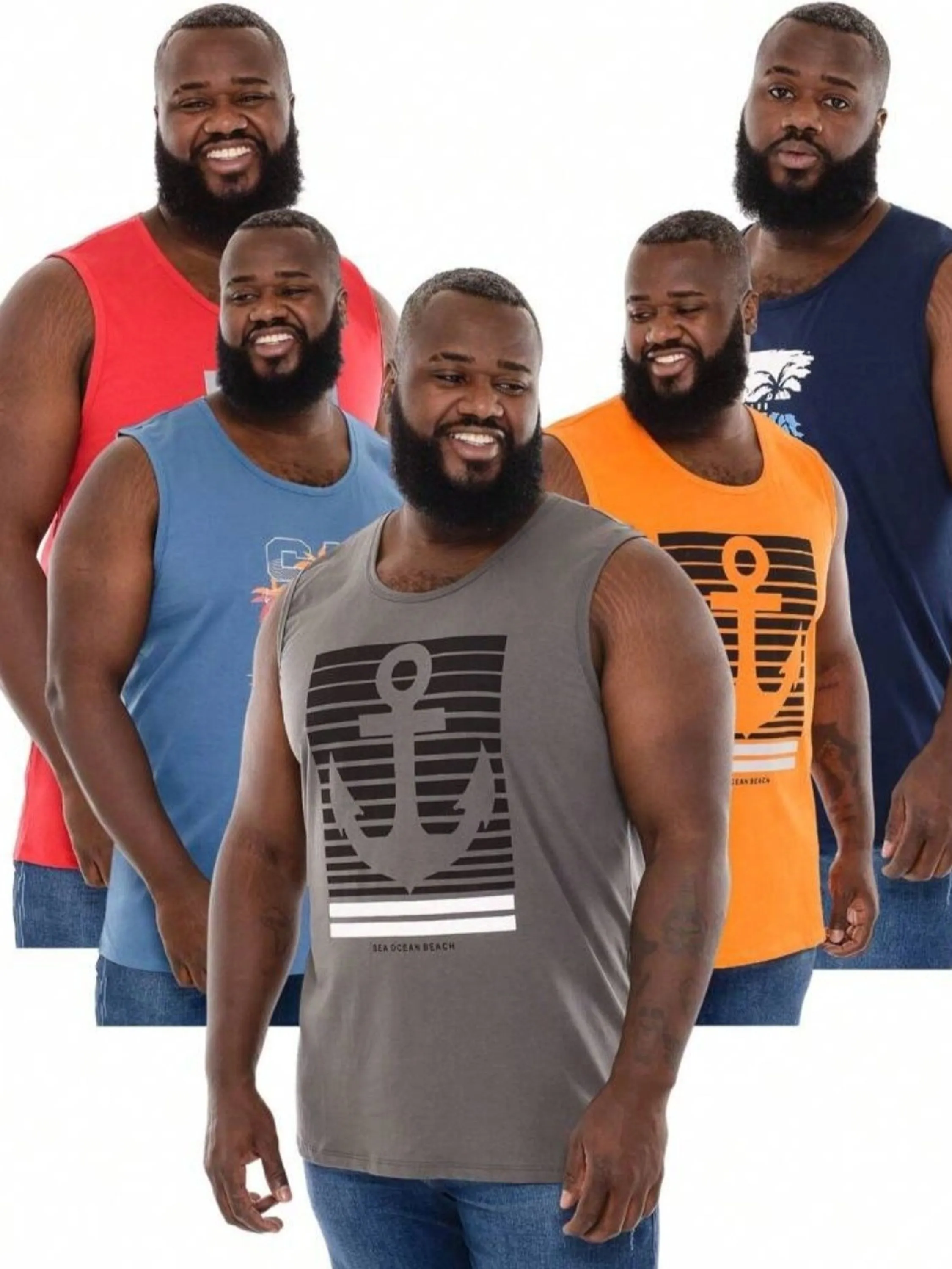 Regata masculina algodão plus size estampada