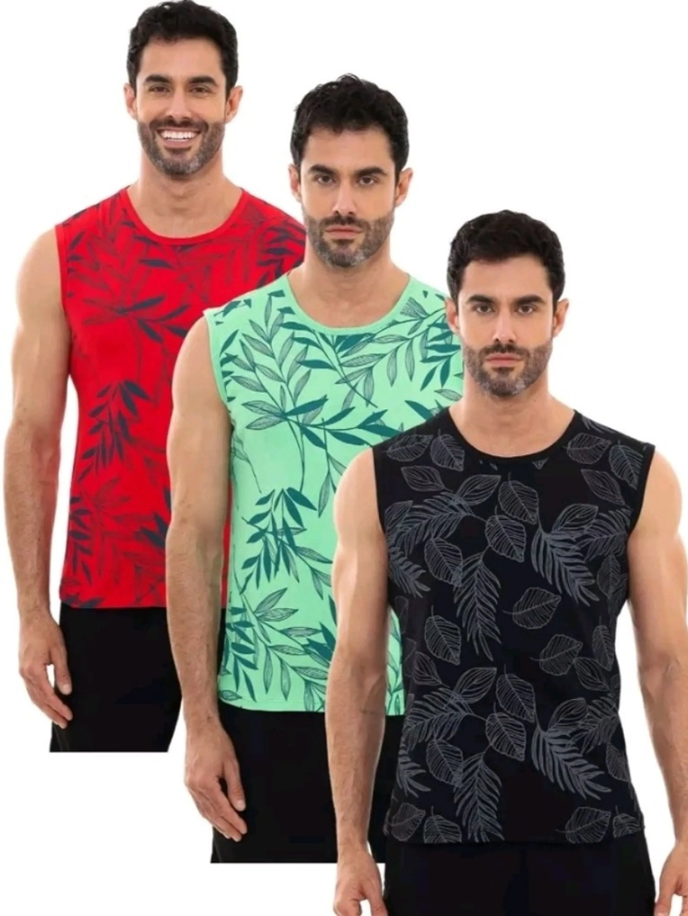 Regata masculina algodão floral