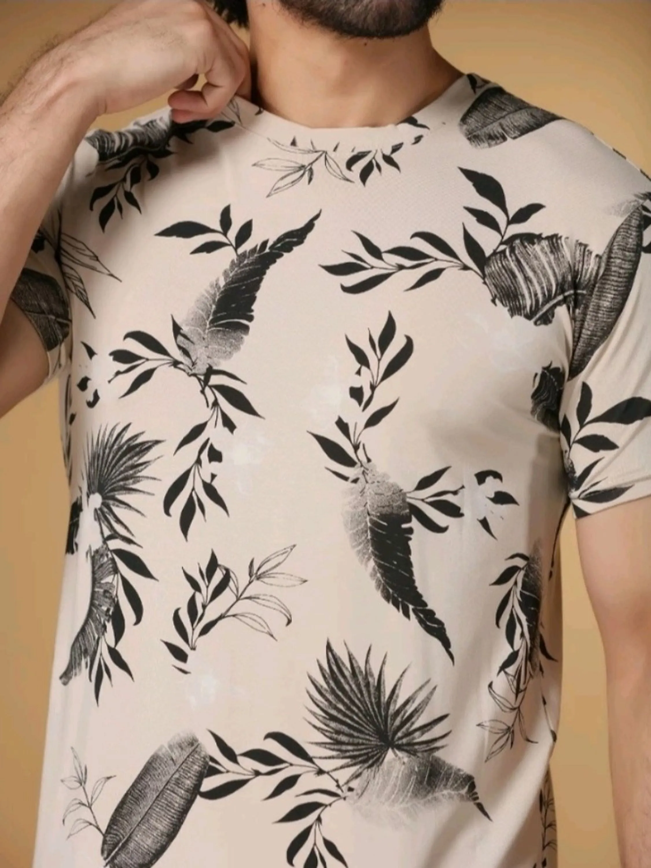 Camiseta masculina algodão floral