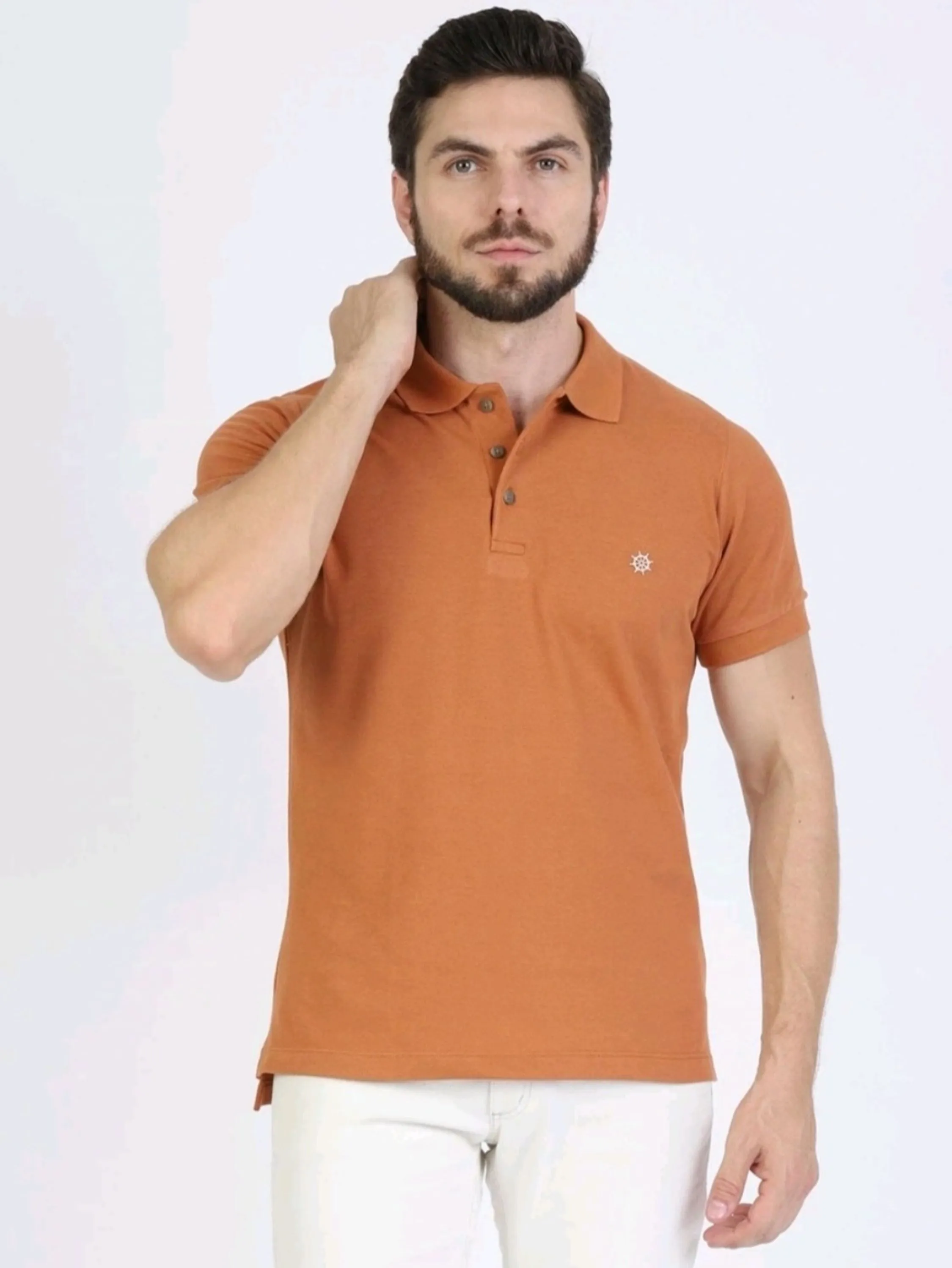 Polo masculina Piquet bordada