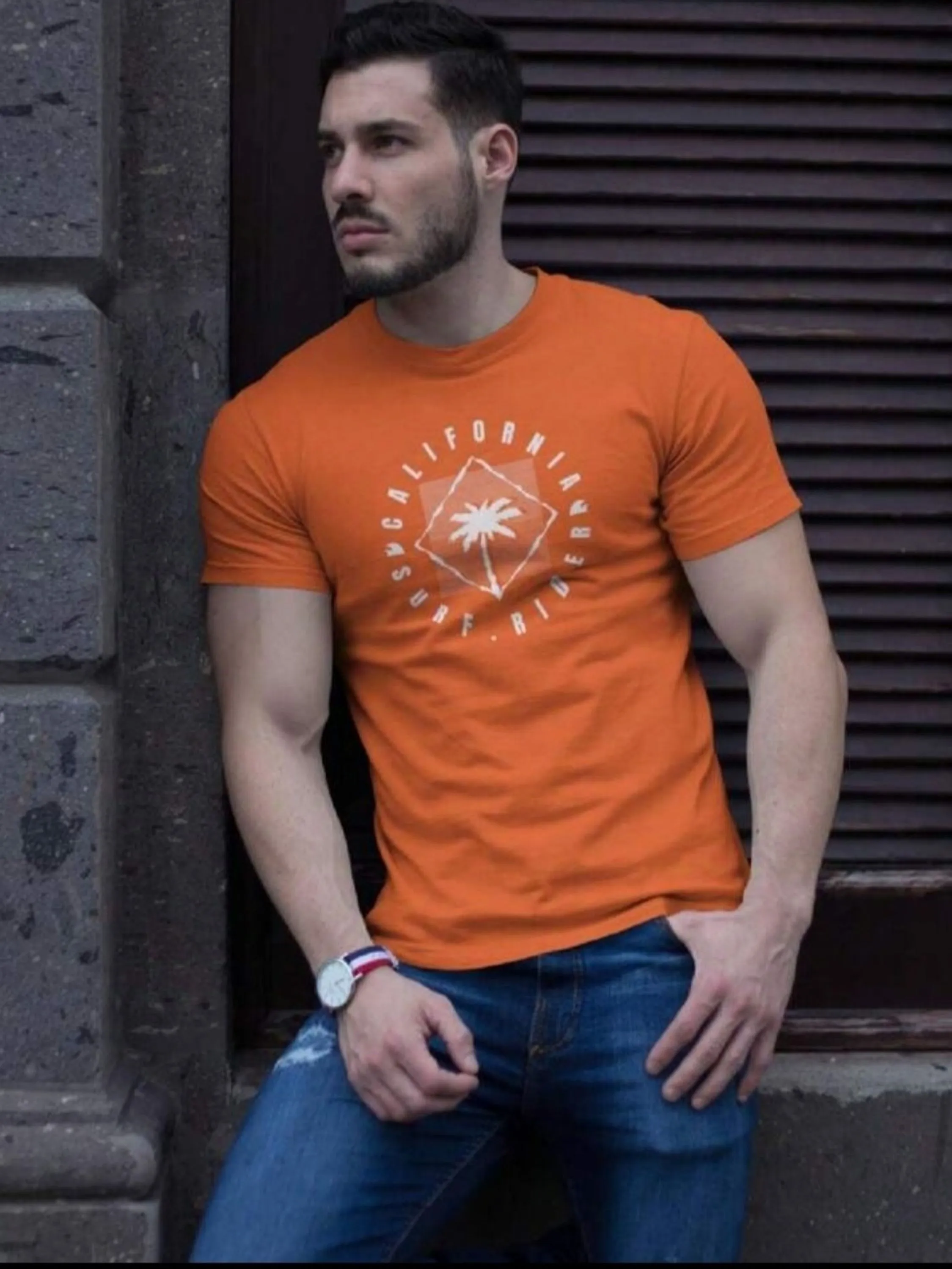 Camiseta masculina algodão estampada