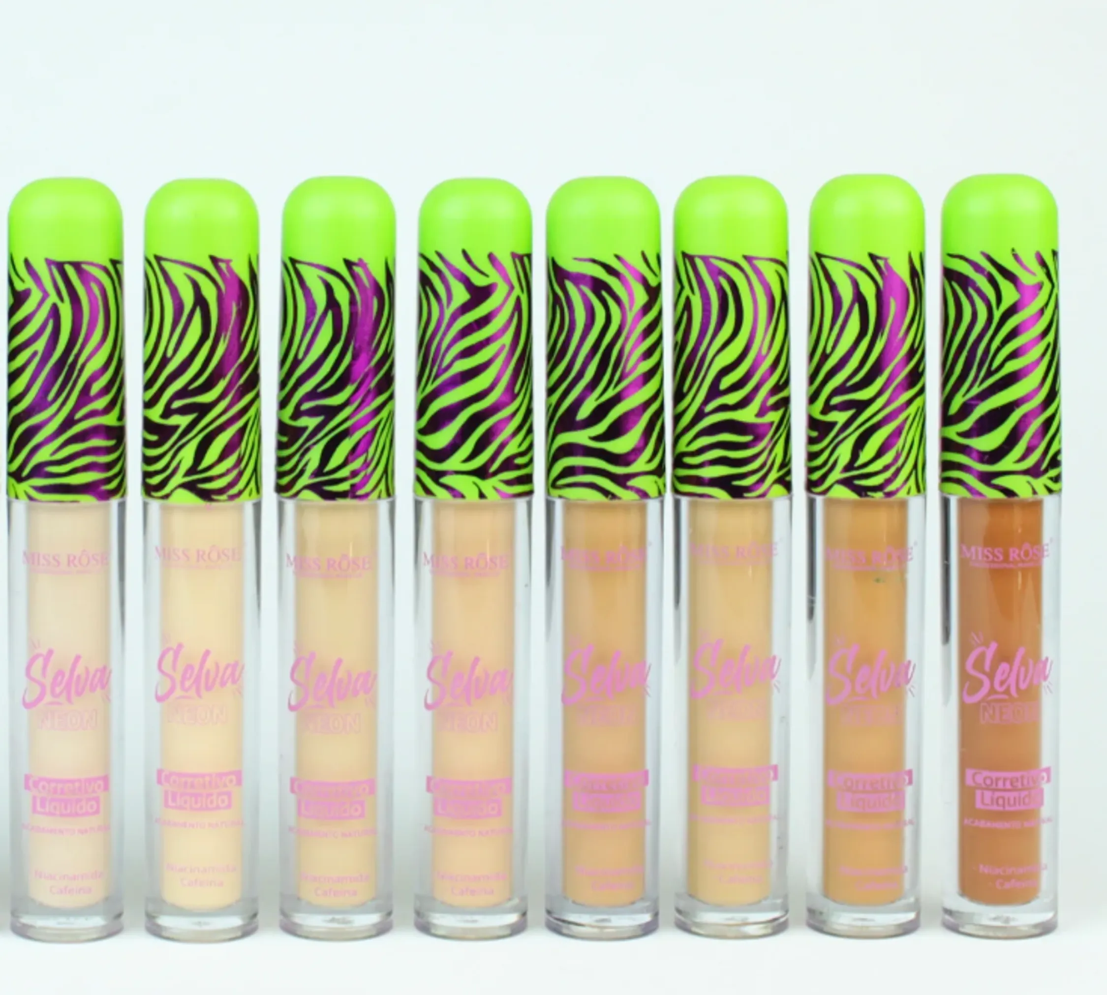 Corretivo Liquido Selva Neon Miss Rôse (Kit c'4)