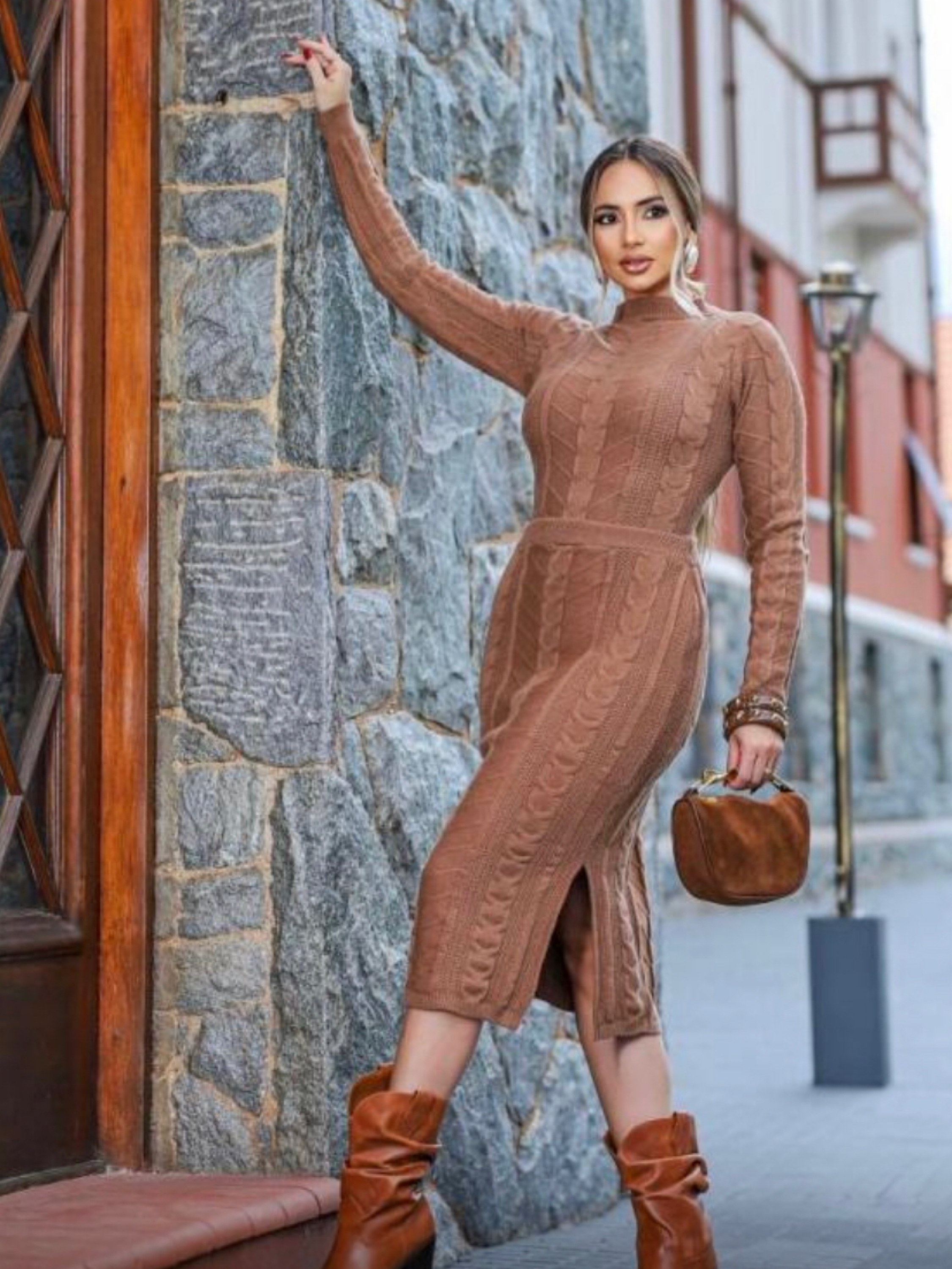 Conjunto de saia MIDI e blusa manga longa 😍❄️🍂✨